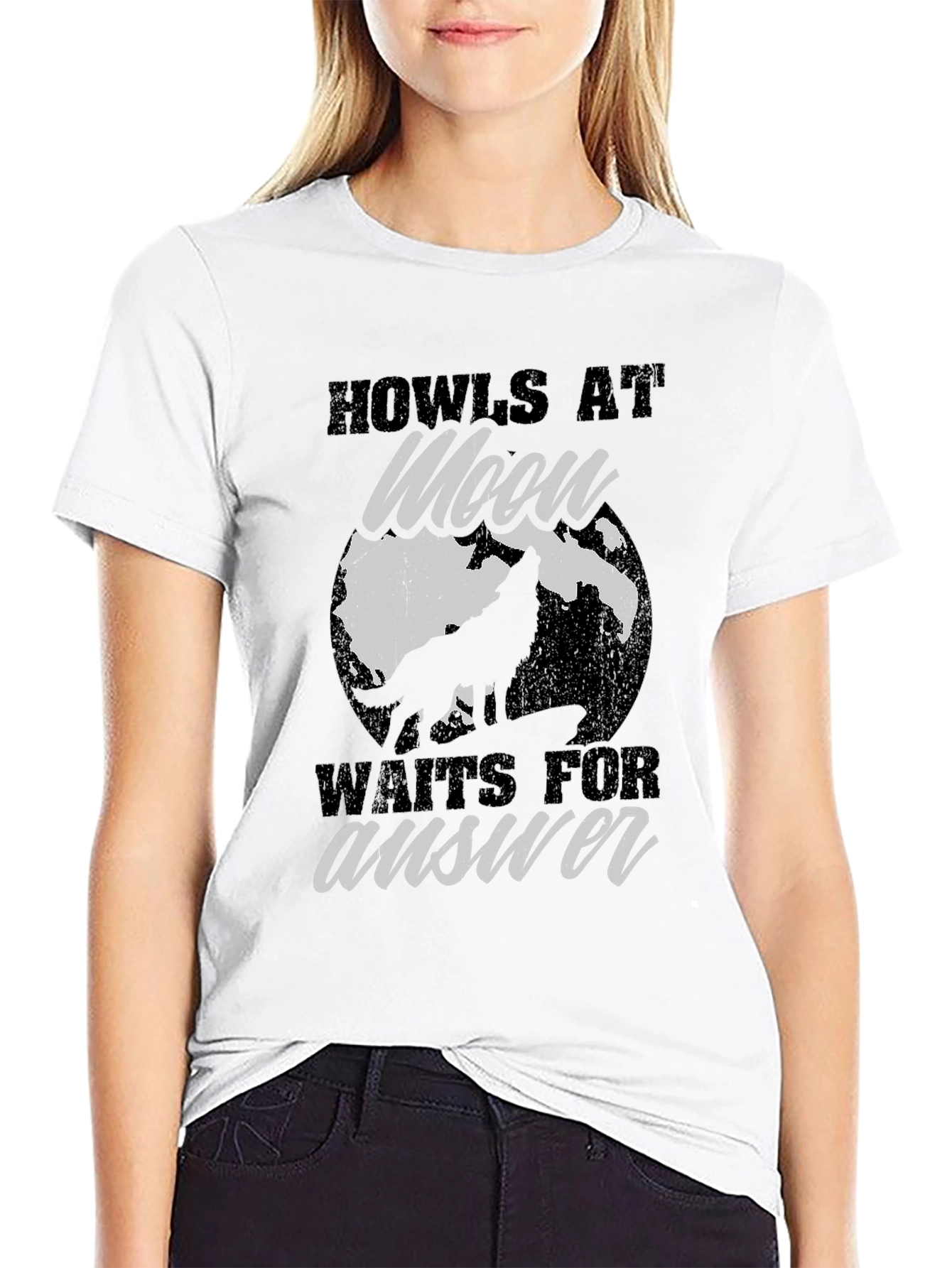 Howls at Moon Graphic Tee - Black