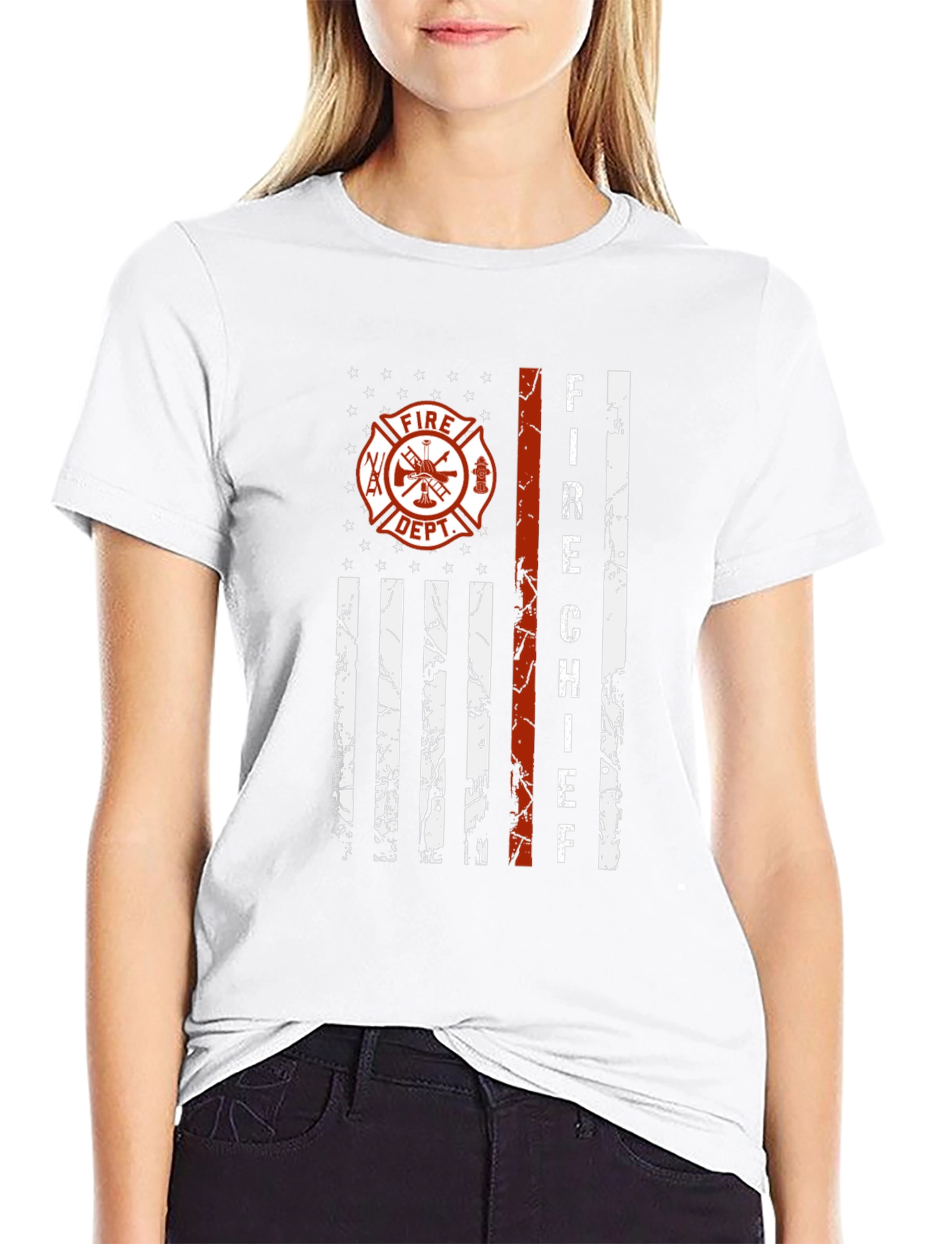 Fire Chief American Flag Graphic Tee