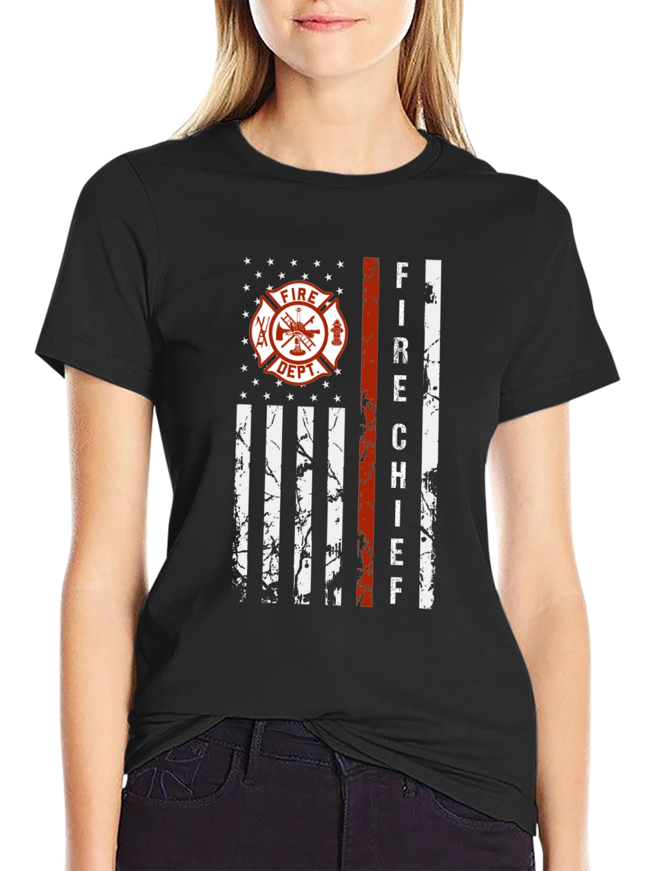 Fire Chief American Flag Graphic Tee