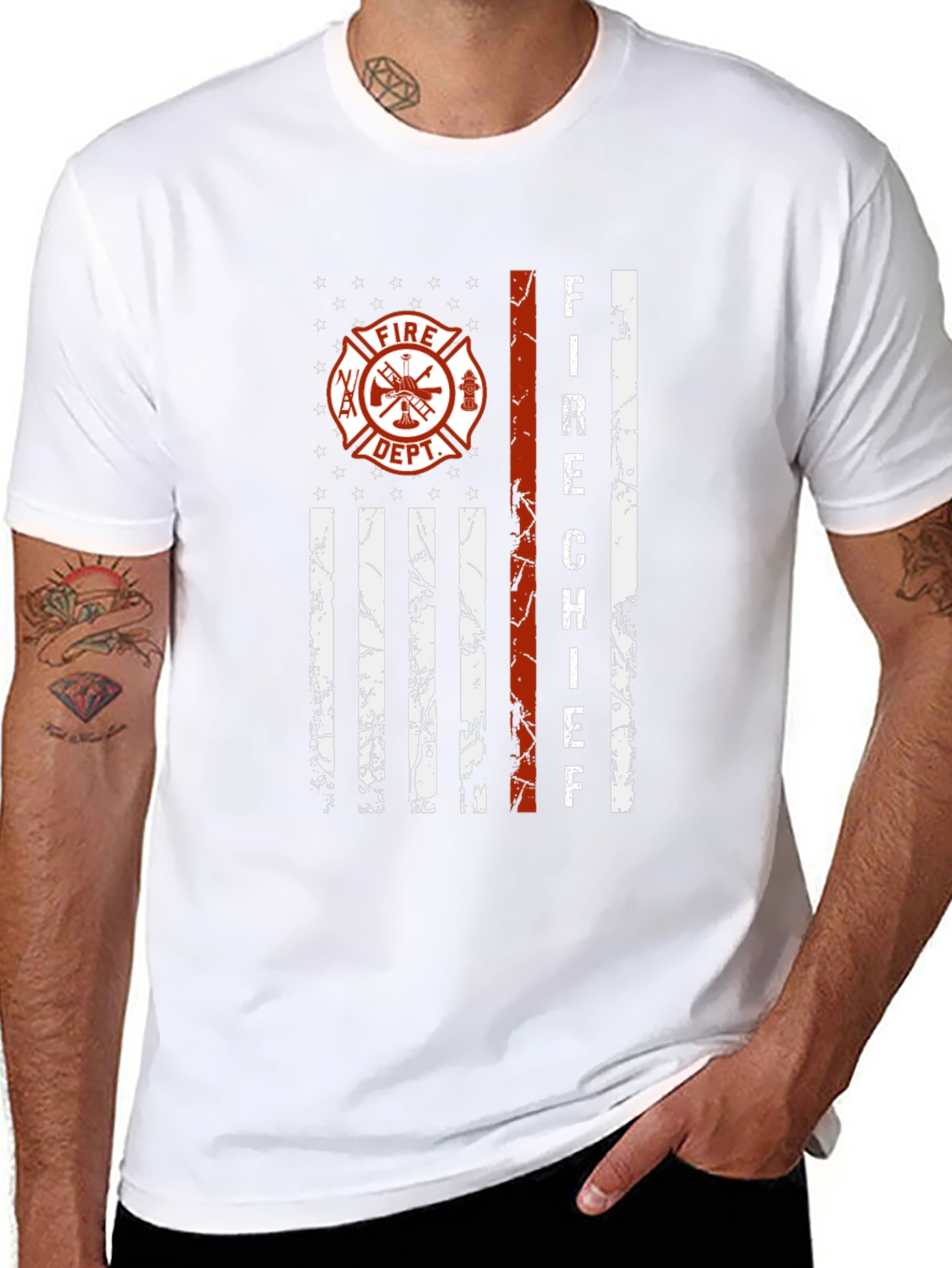 Fire Chief American Flag Graphic Tee