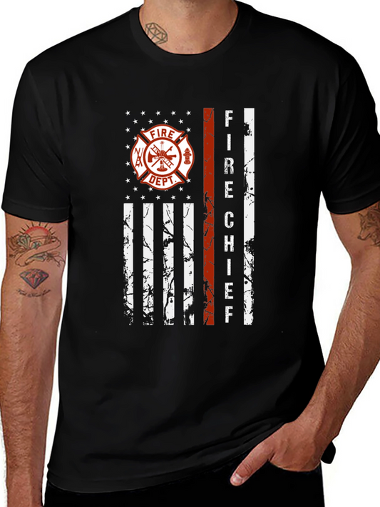 Fire Chief American Flag Graphic Tee