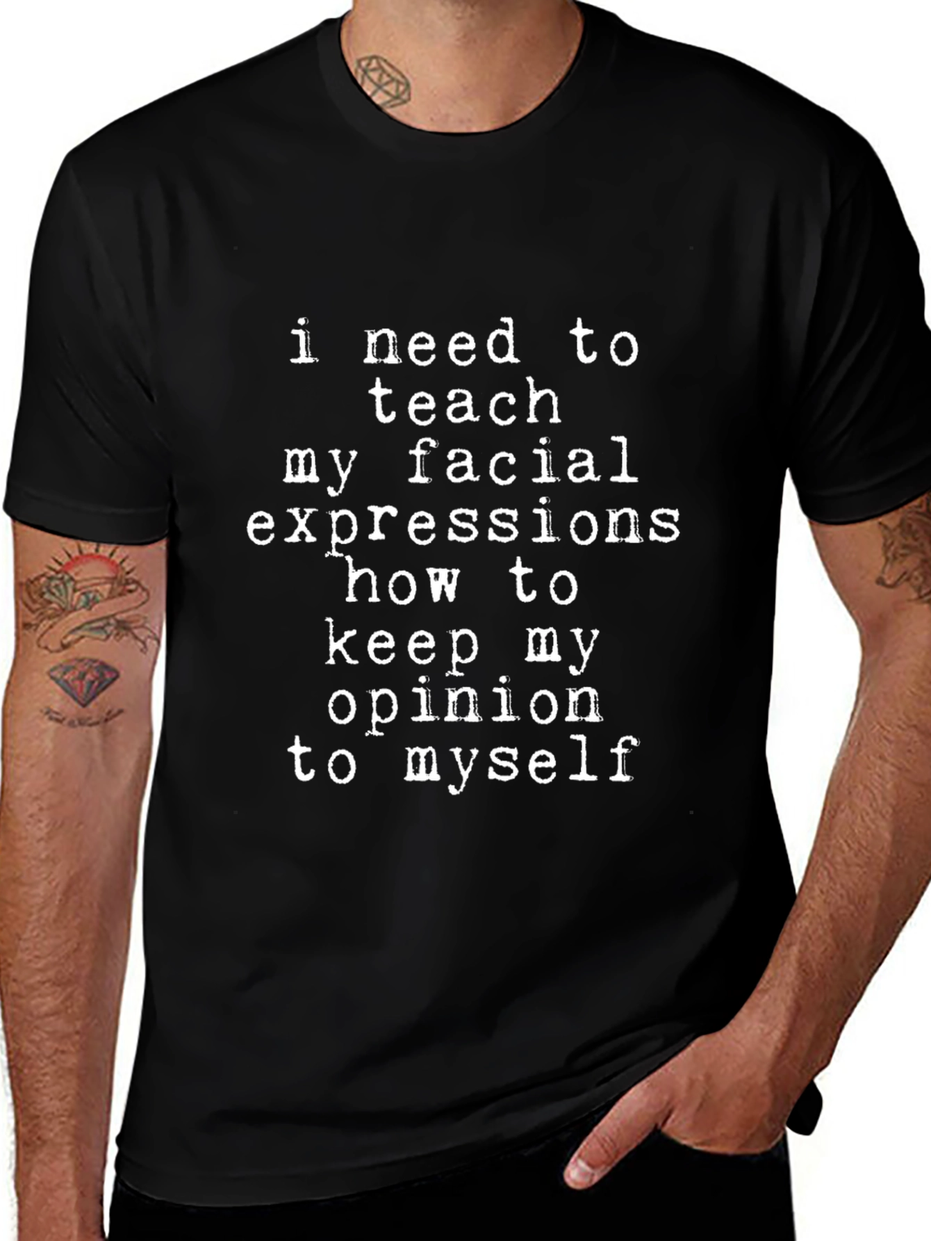 Funny Graphic T-Shirt: Facial Expressions Opinion Tee
