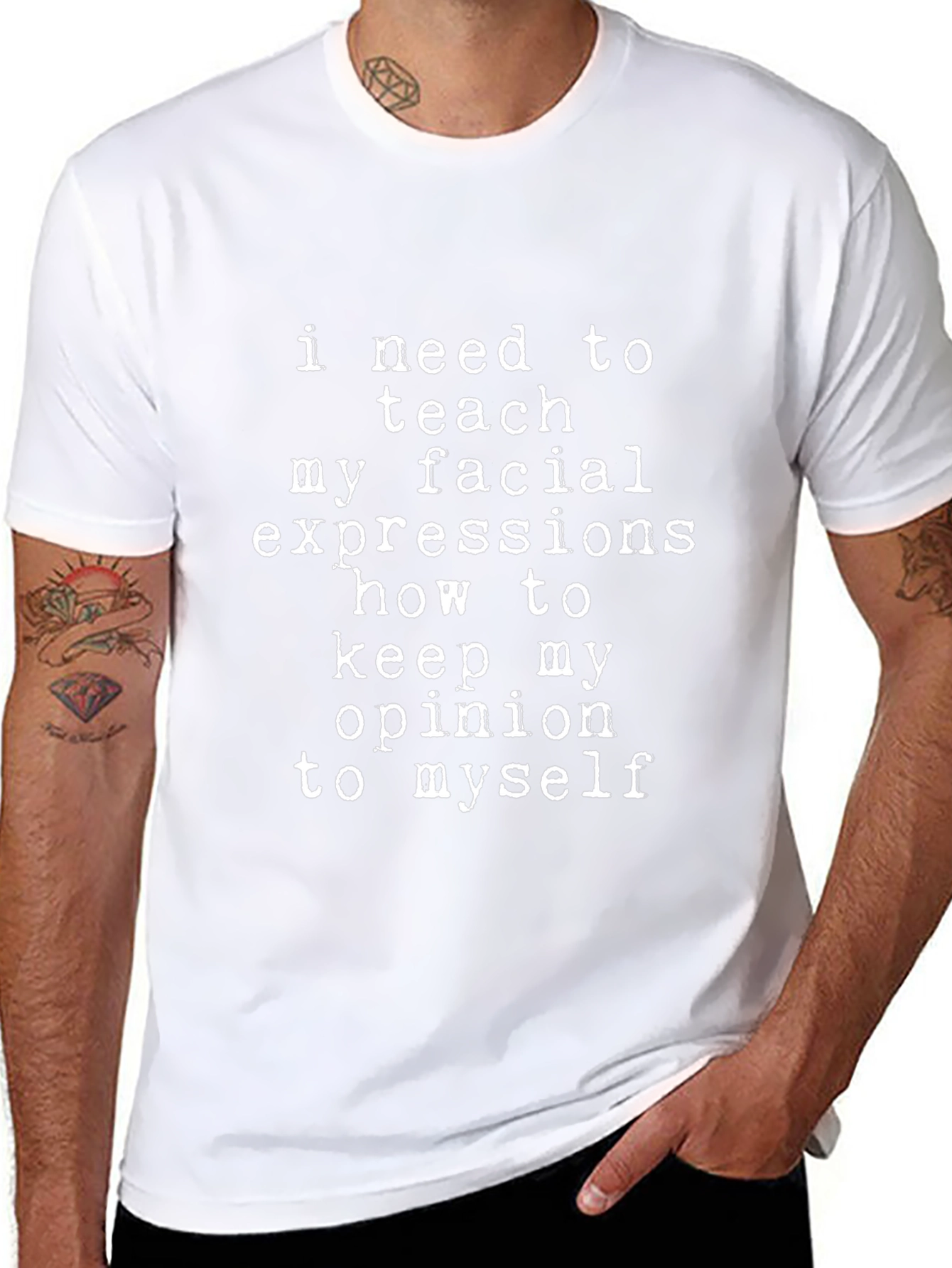 Funny Graphic T-Shirt: Facial Expressions Opinion Tee