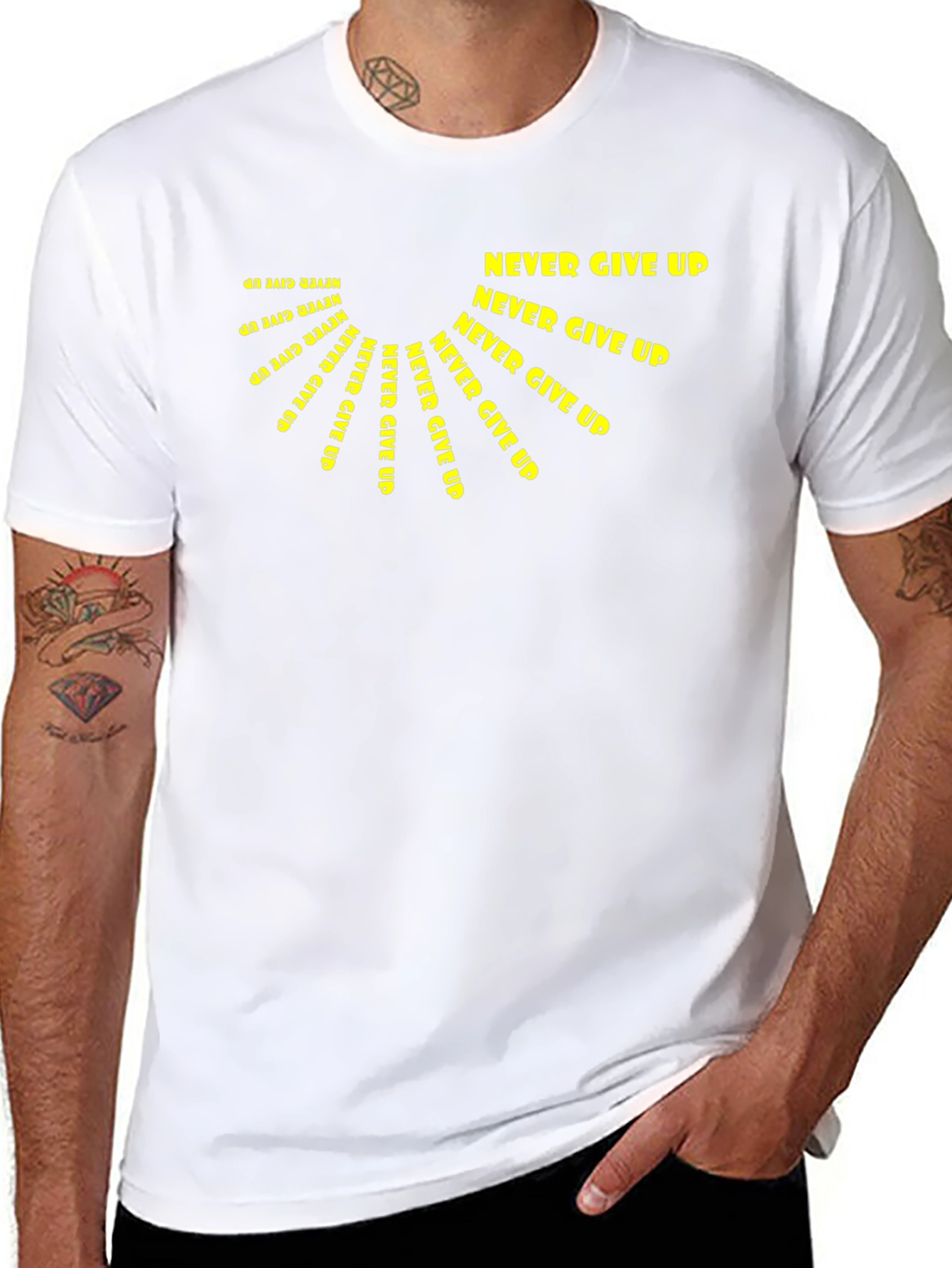Never Give Up Graphic Tee - Motivational Design
