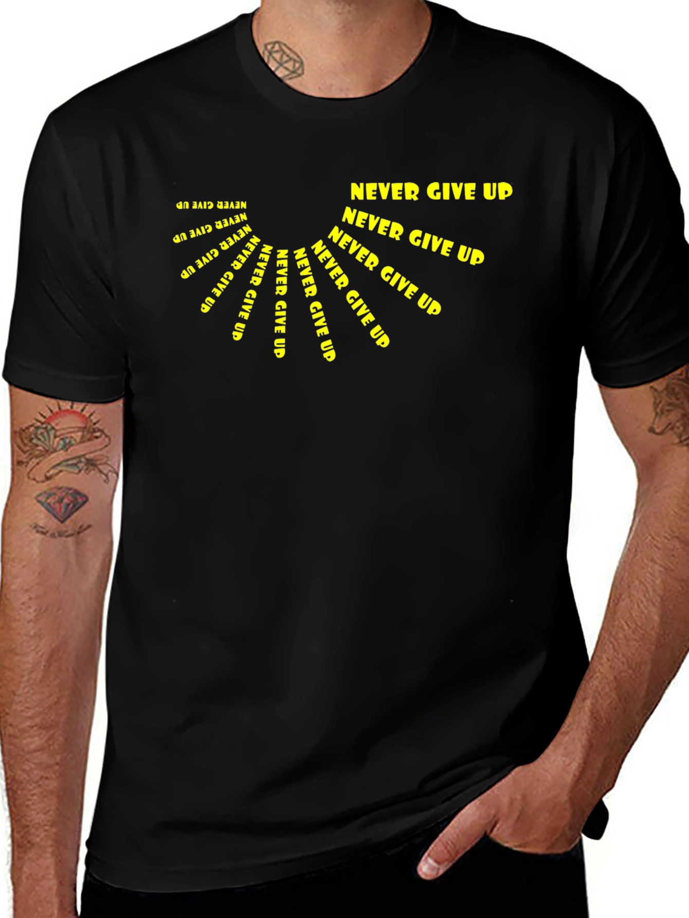 Never Give Up Graphic Tee - Motivational Design