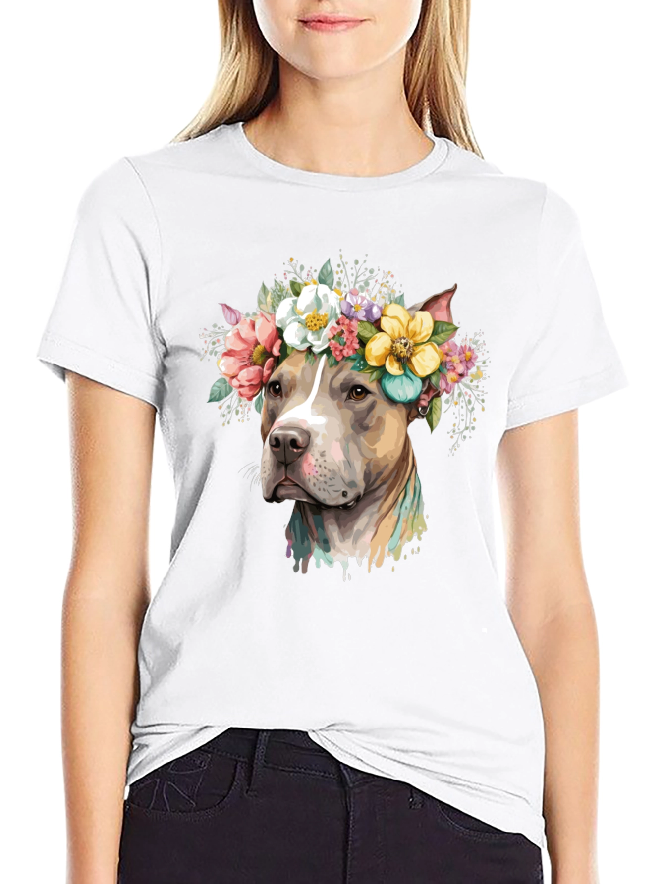 Dog with Floral Crown T-Shirt