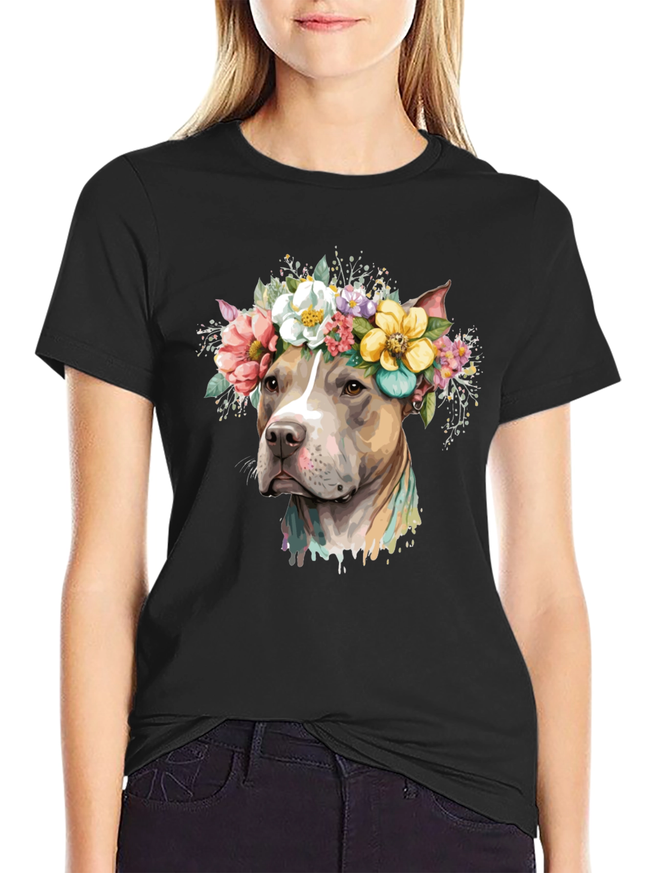 Dog with Floral Crown T-Shirt