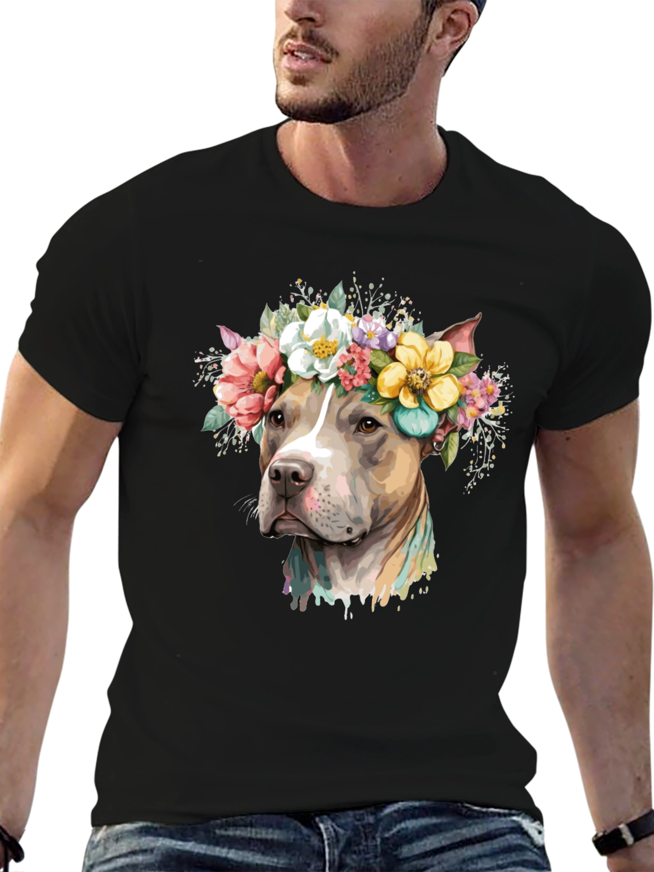 Dog with Floral Crown T-Shirt