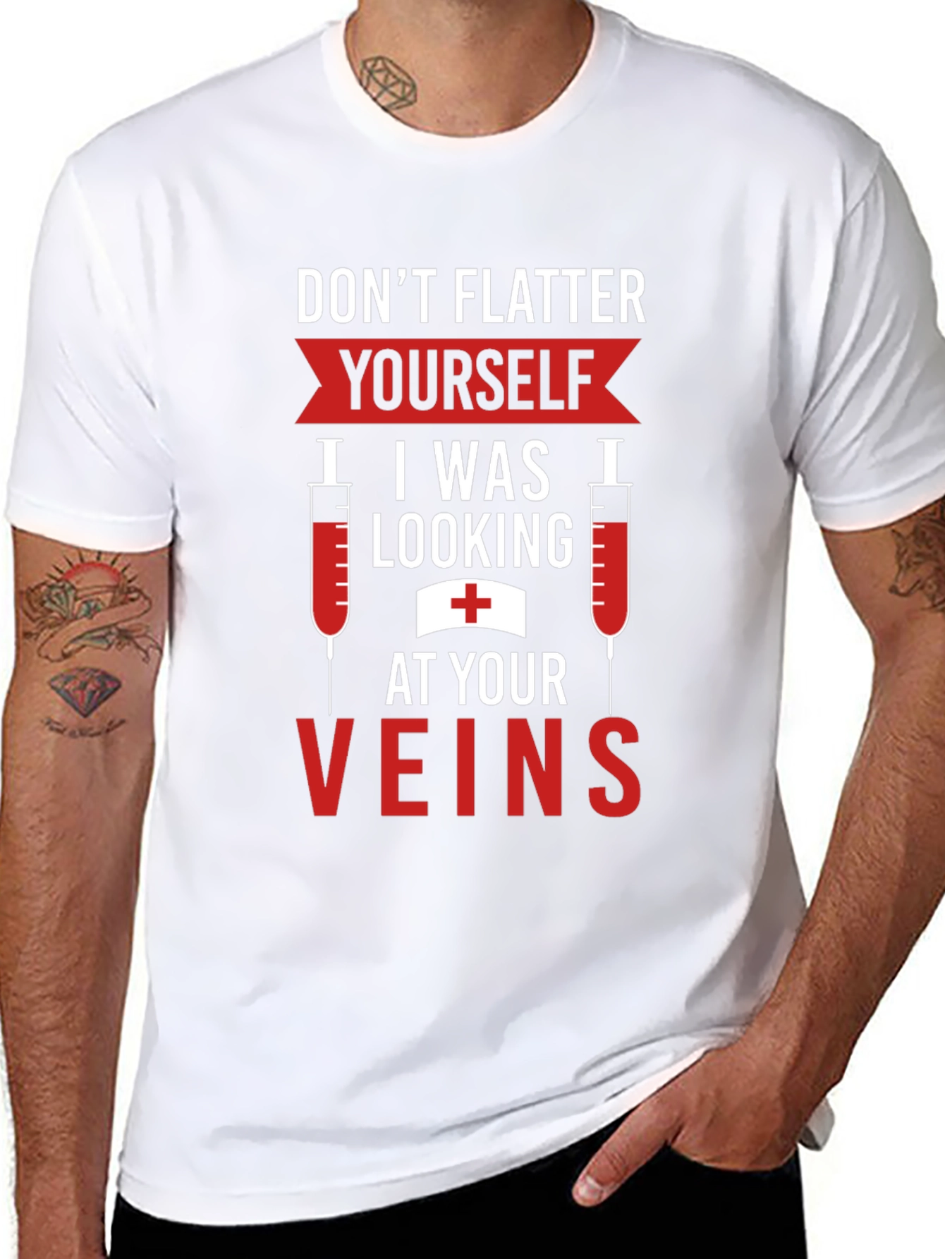 Funny Nurse Vein T-Shirt - Flatter Yourself