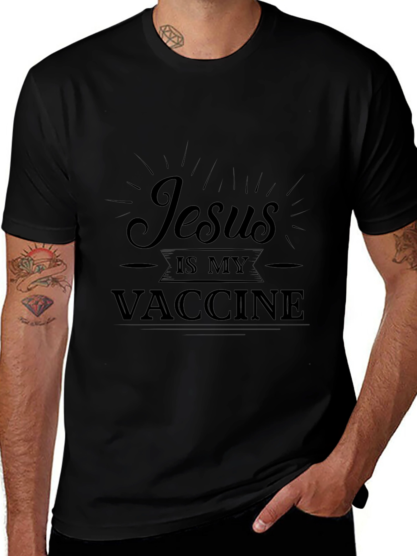Jesus Is My Vaccine T-Shirt - Black Christian Tee