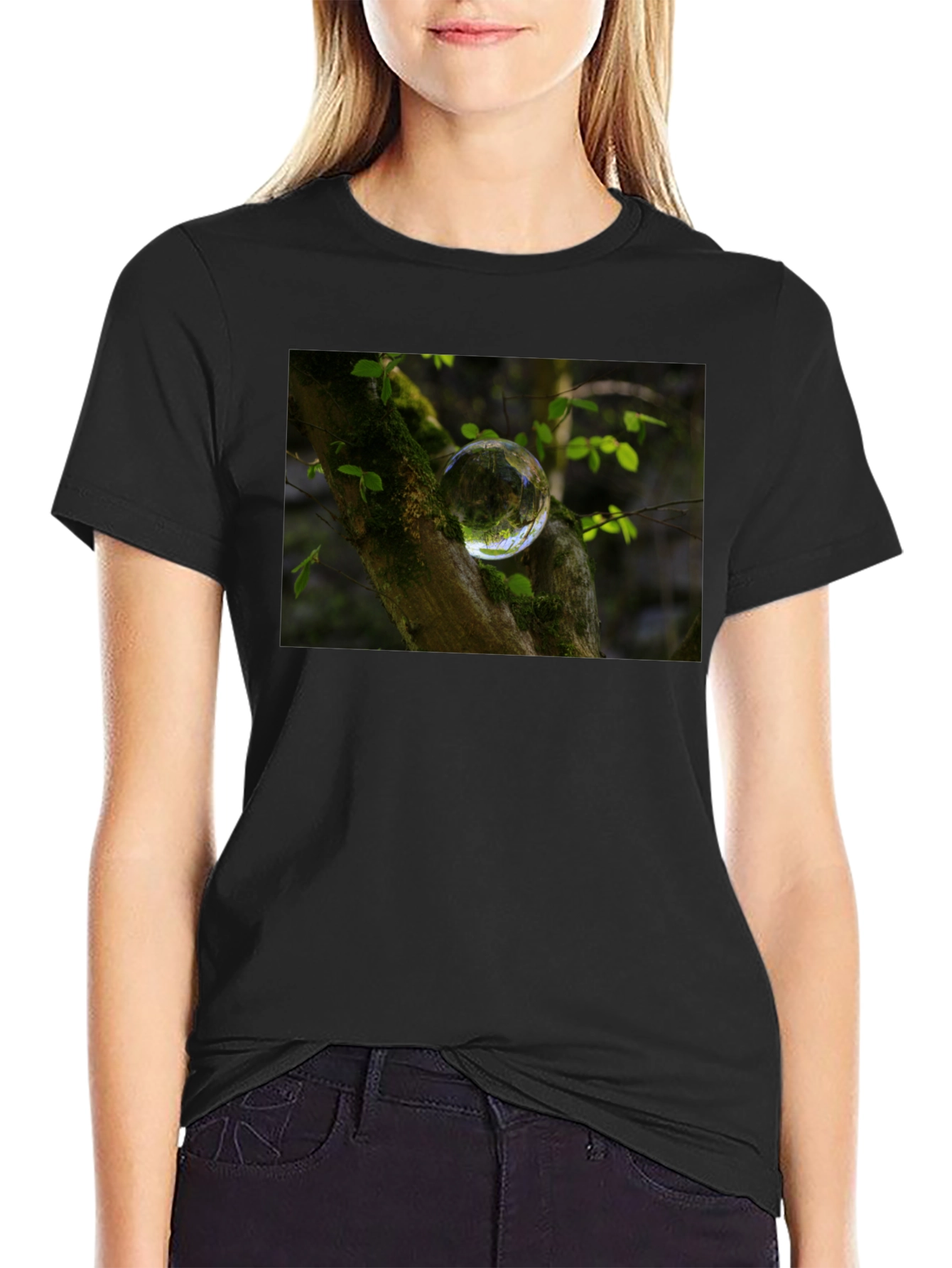 Nature Orb Graphic Black T-Shirt