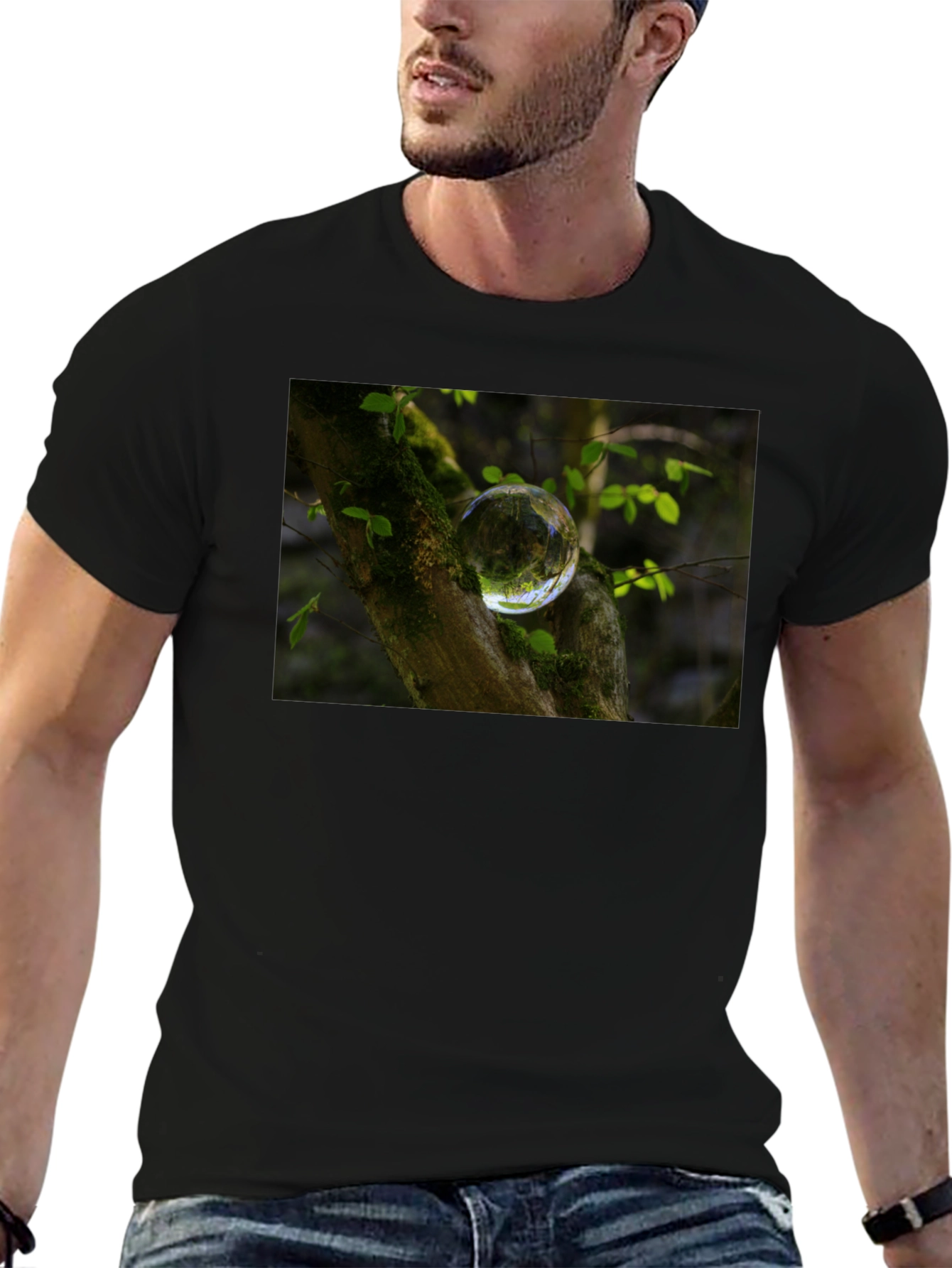 Nature Orb Graphic Black T-Shirt