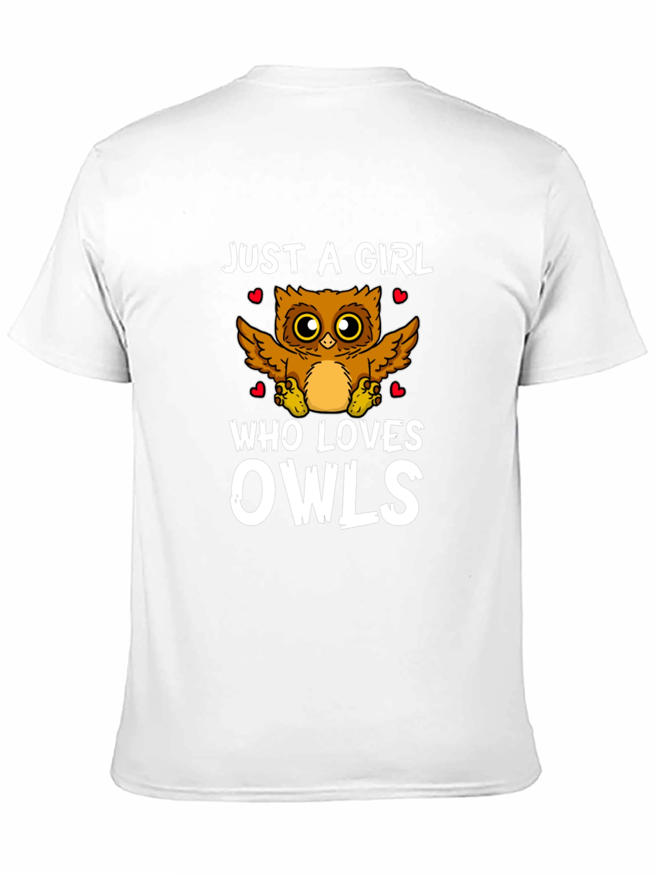 Just A Girl Who Loves Owls Black Graphic T-Shirt