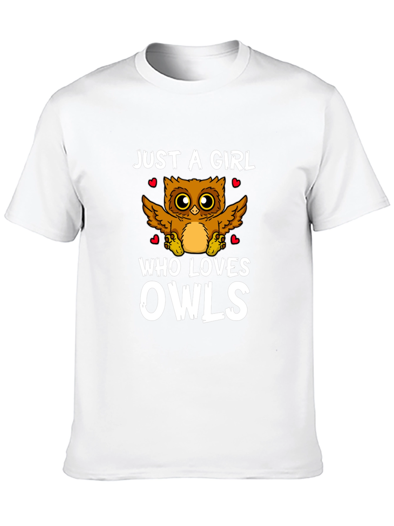 Just A Girl Who Loves Owls Black Graphic T-Shirt