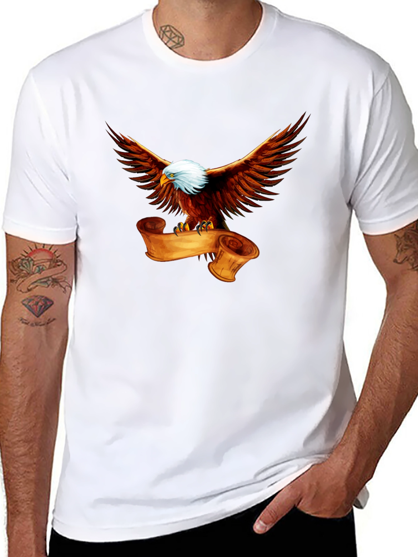 Eagle & Scroll Graphic Tee - Patriotic T-Shirt