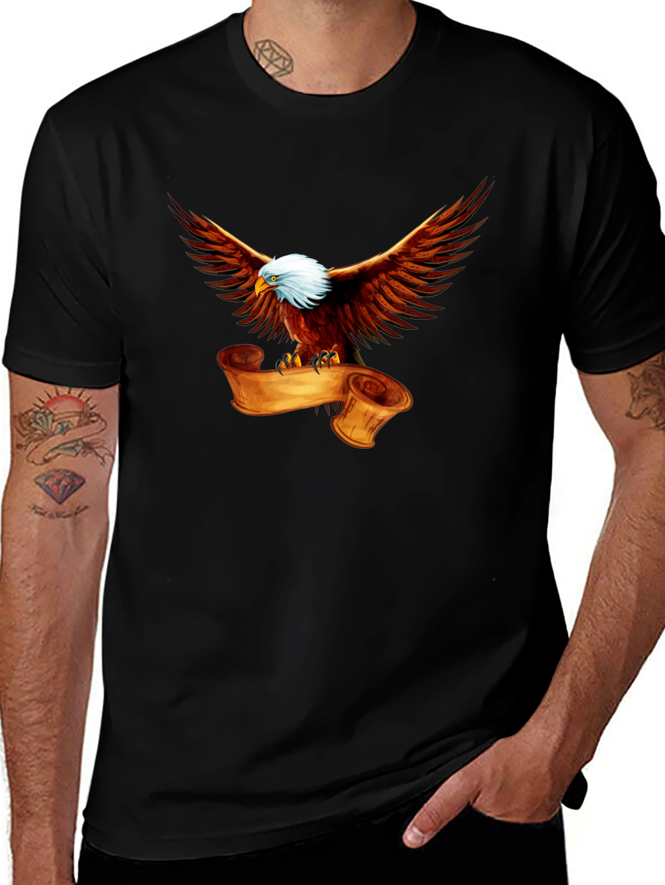 Eagle & Scroll Graphic Tee - Patriotic T-Shirt