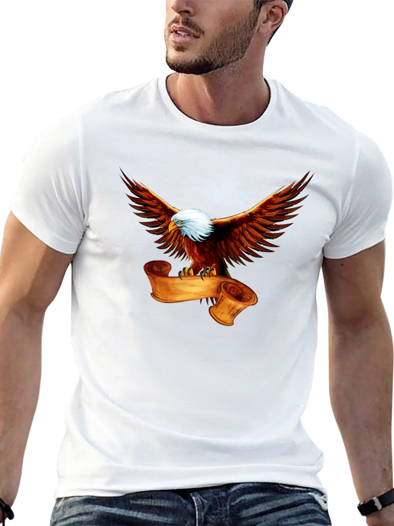 Eagle & Scroll Graphic Tee - Patriotic T-Shirt