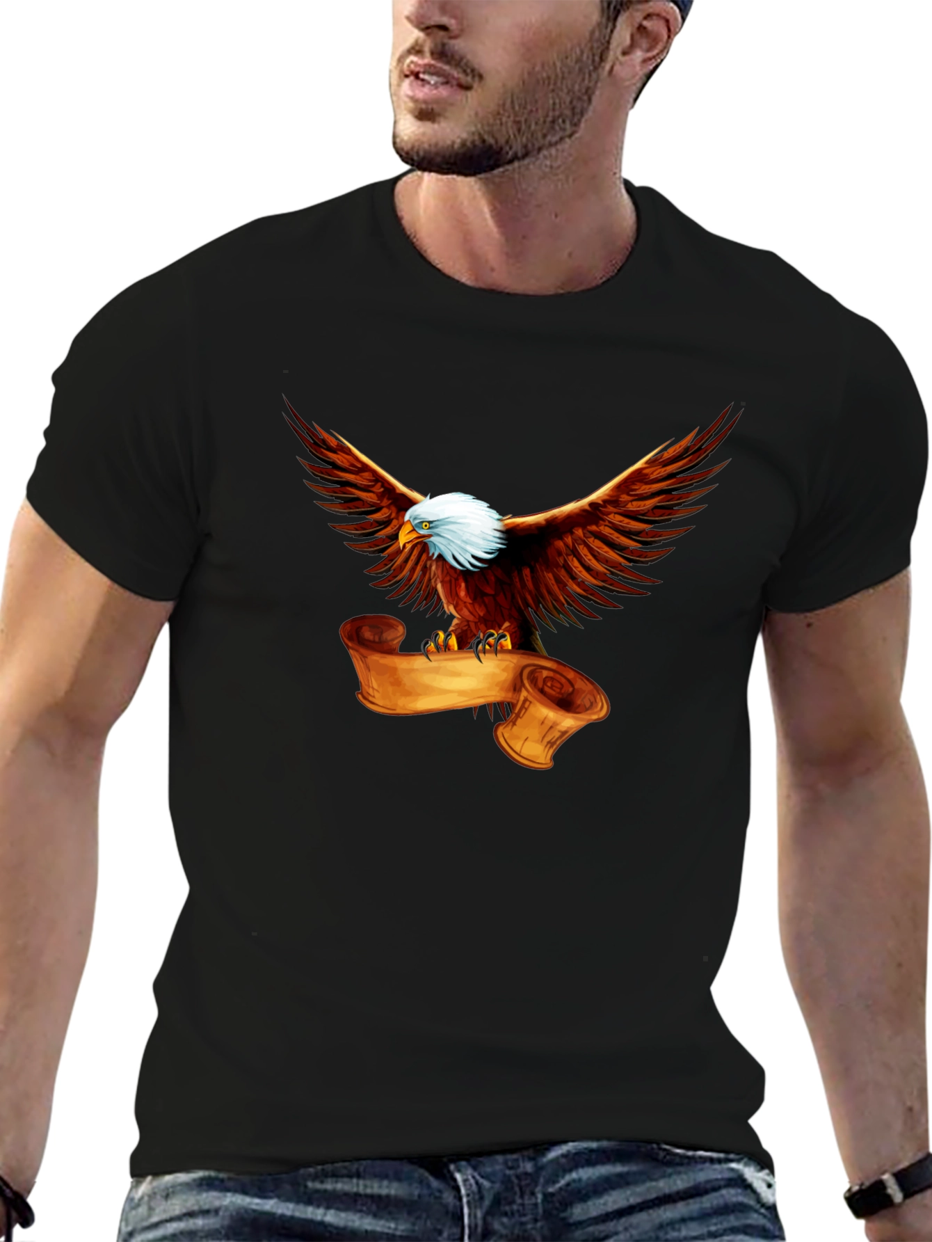 Eagle & Scroll Graphic Tee - Patriotic T-Shirt