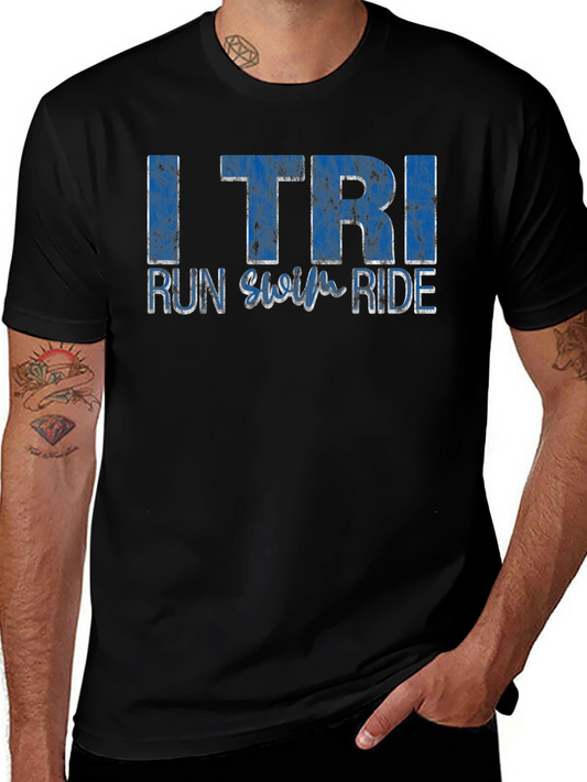 I TRI Run Swim Ride Black T-Shirt
