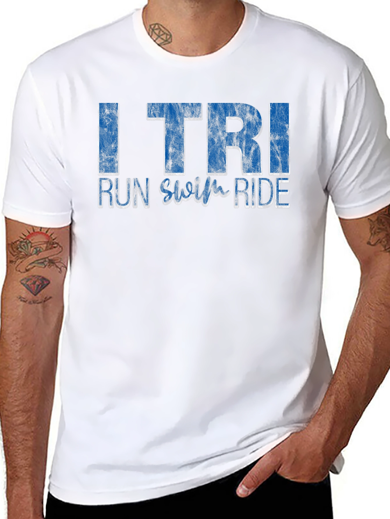 I TRI Run Swim Ride Black T-Shirt