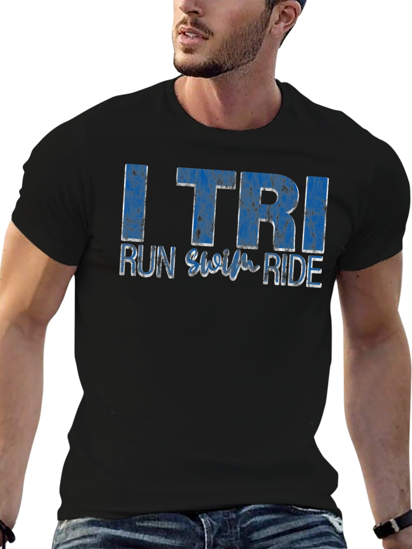 I TRI Run Swim Ride Black T-Shirt