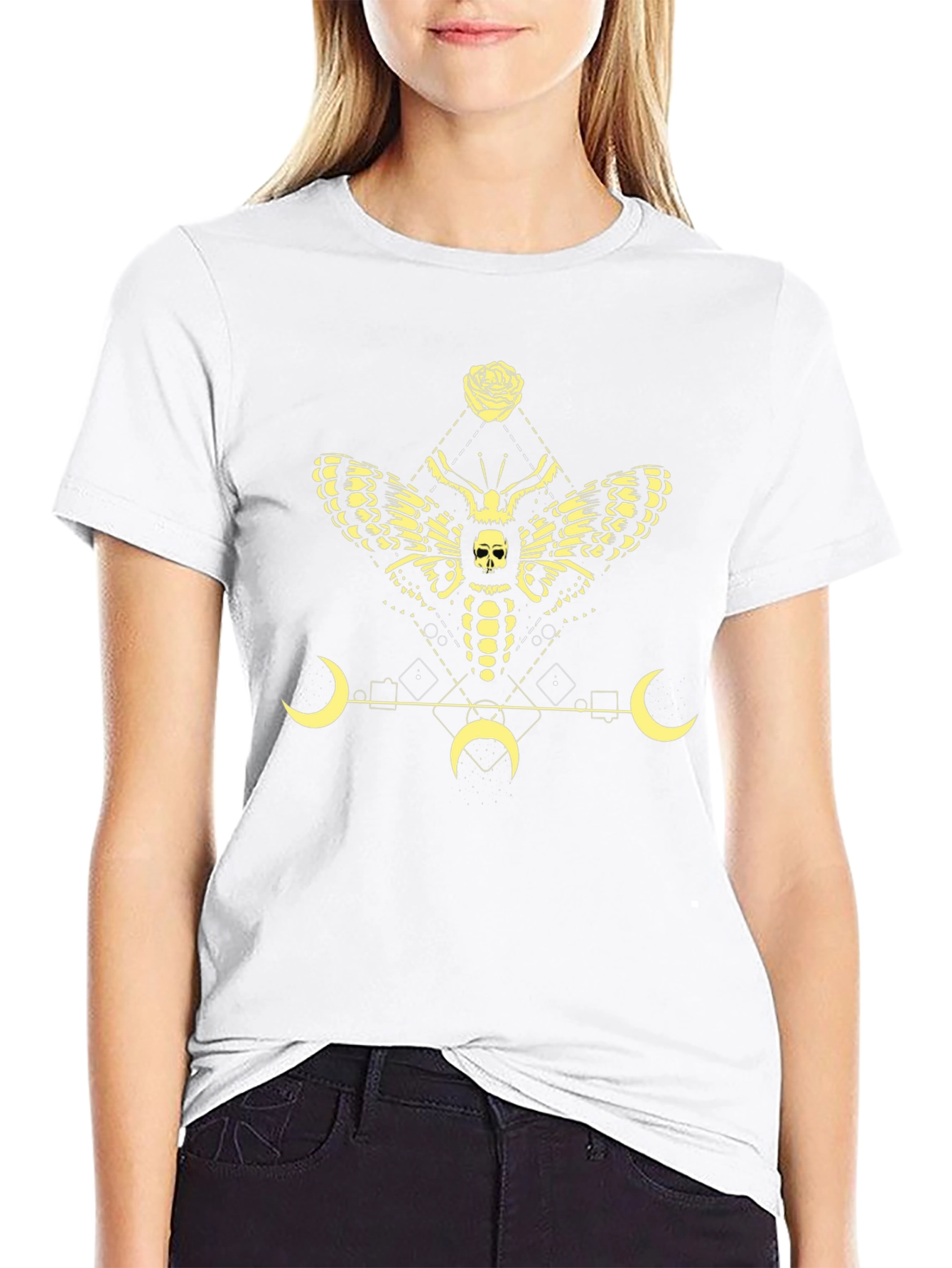 Gothic Moth Skull Graphic Tee