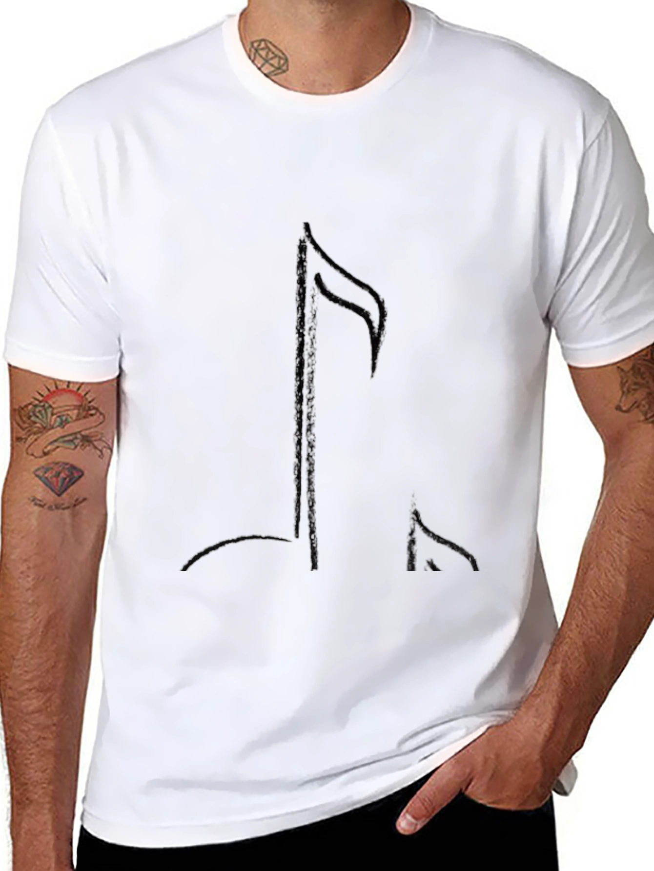 Black Music Note Graphic Tee