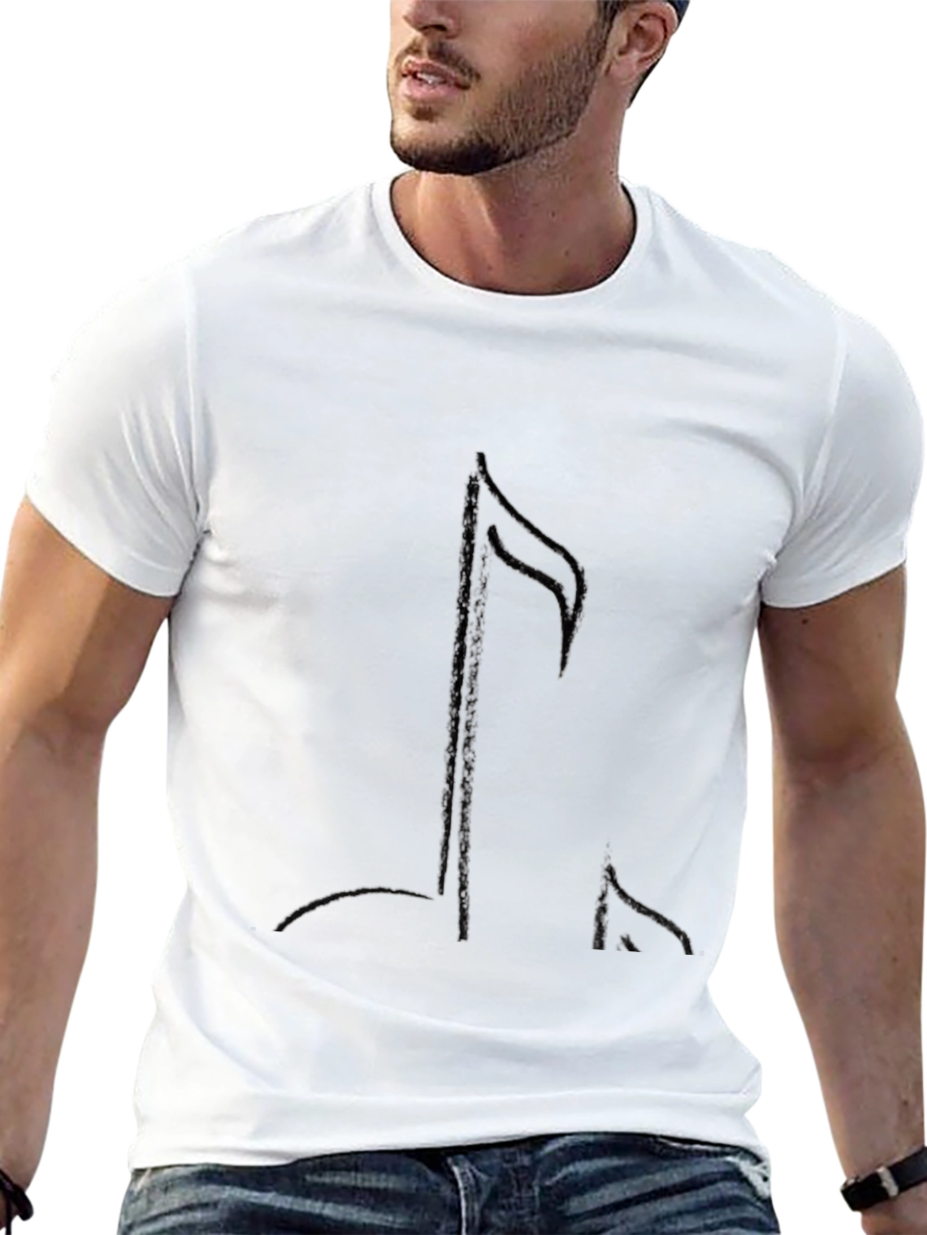 Black Music Note Graphic Tee