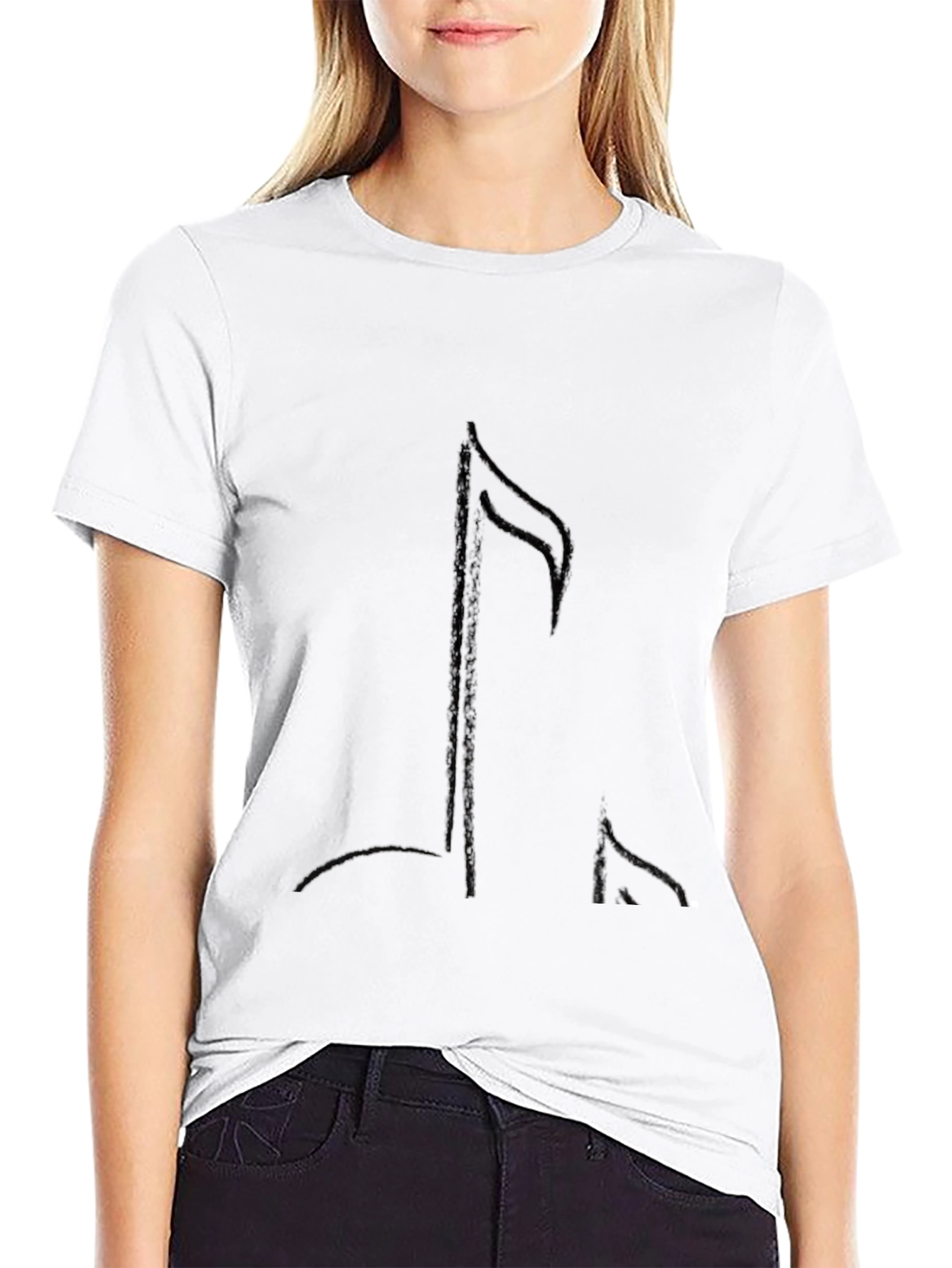 Black Music Note Graphic Tee