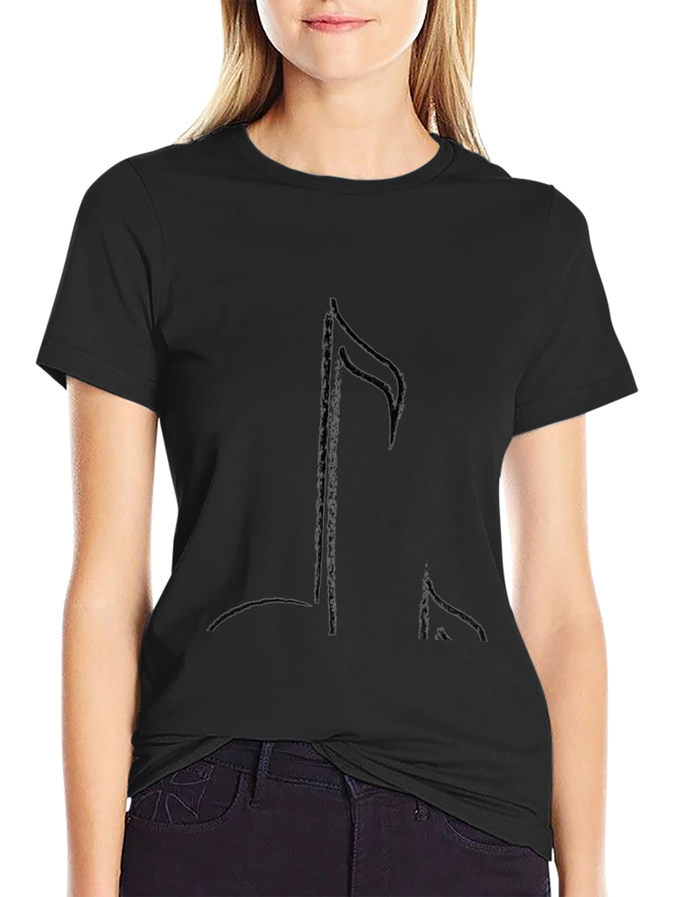 Black Music Note Graphic Tee