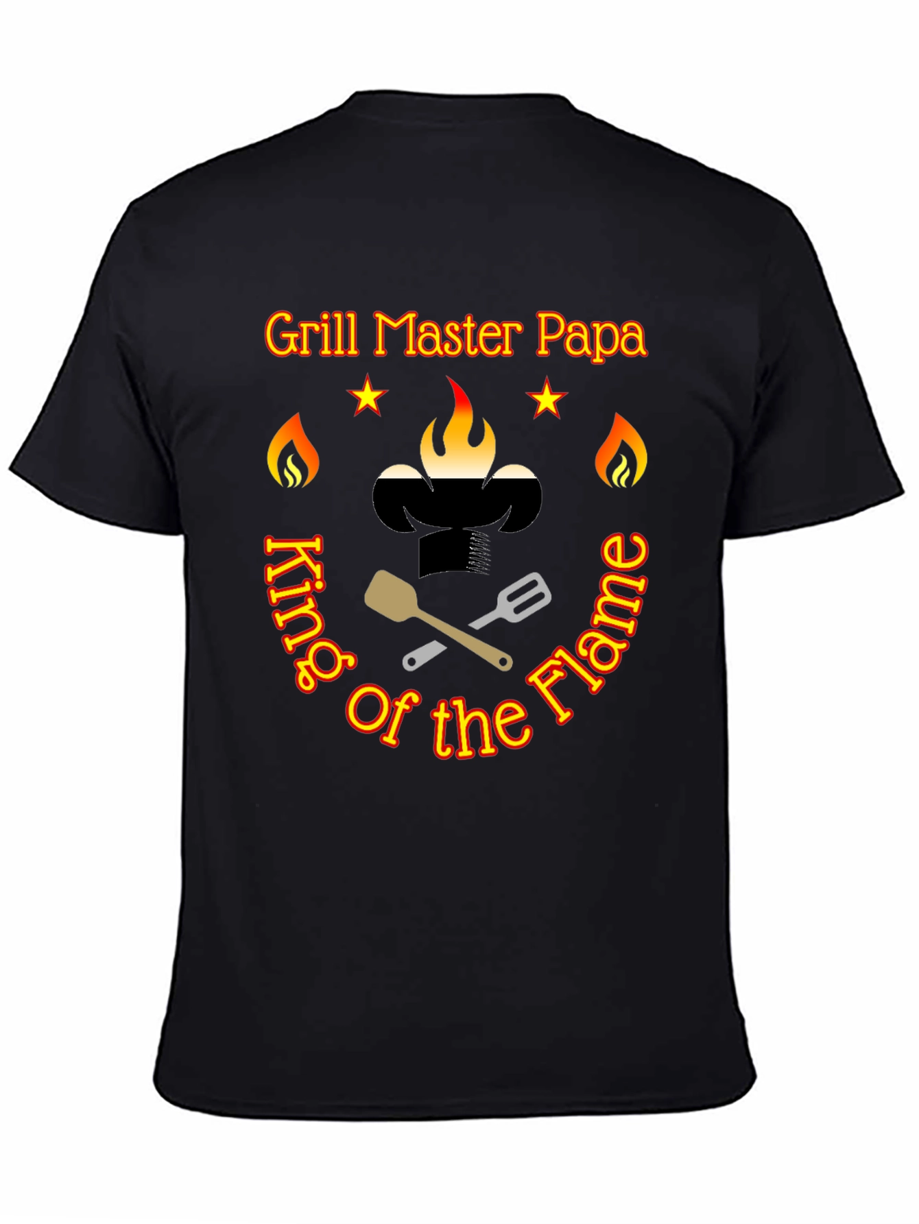 Grill Master Papa T-Shirt King of the Flame BBQ