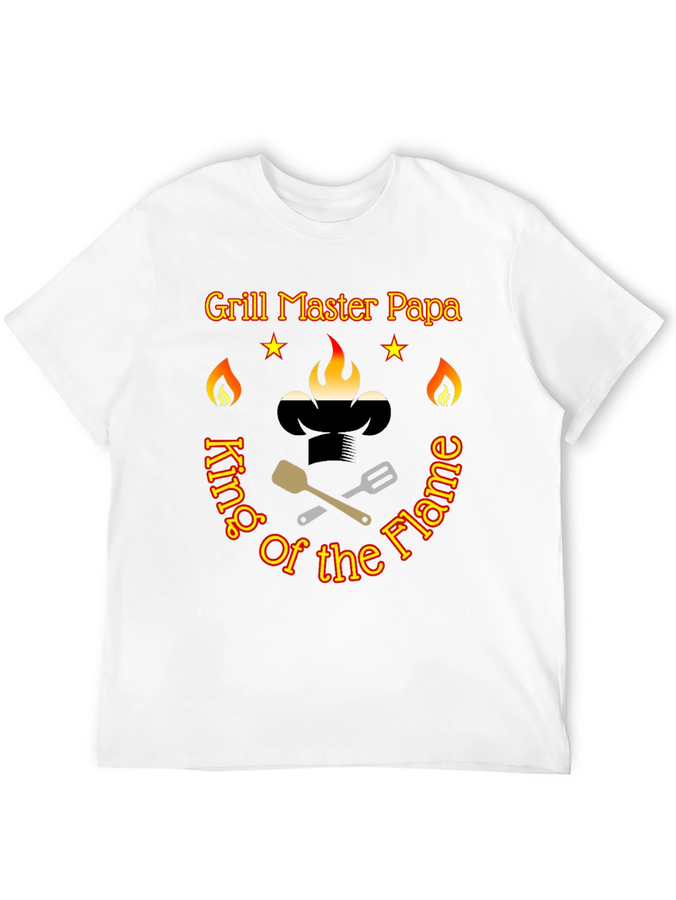 Grill Master Papa T-Shirt King of the Flame BBQ