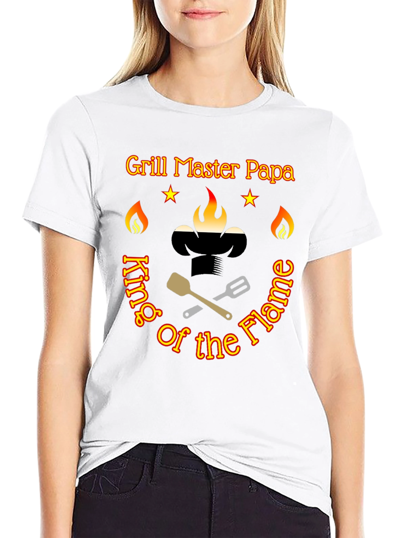 Grill Master Papa T-Shirt King of the Flame BBQ