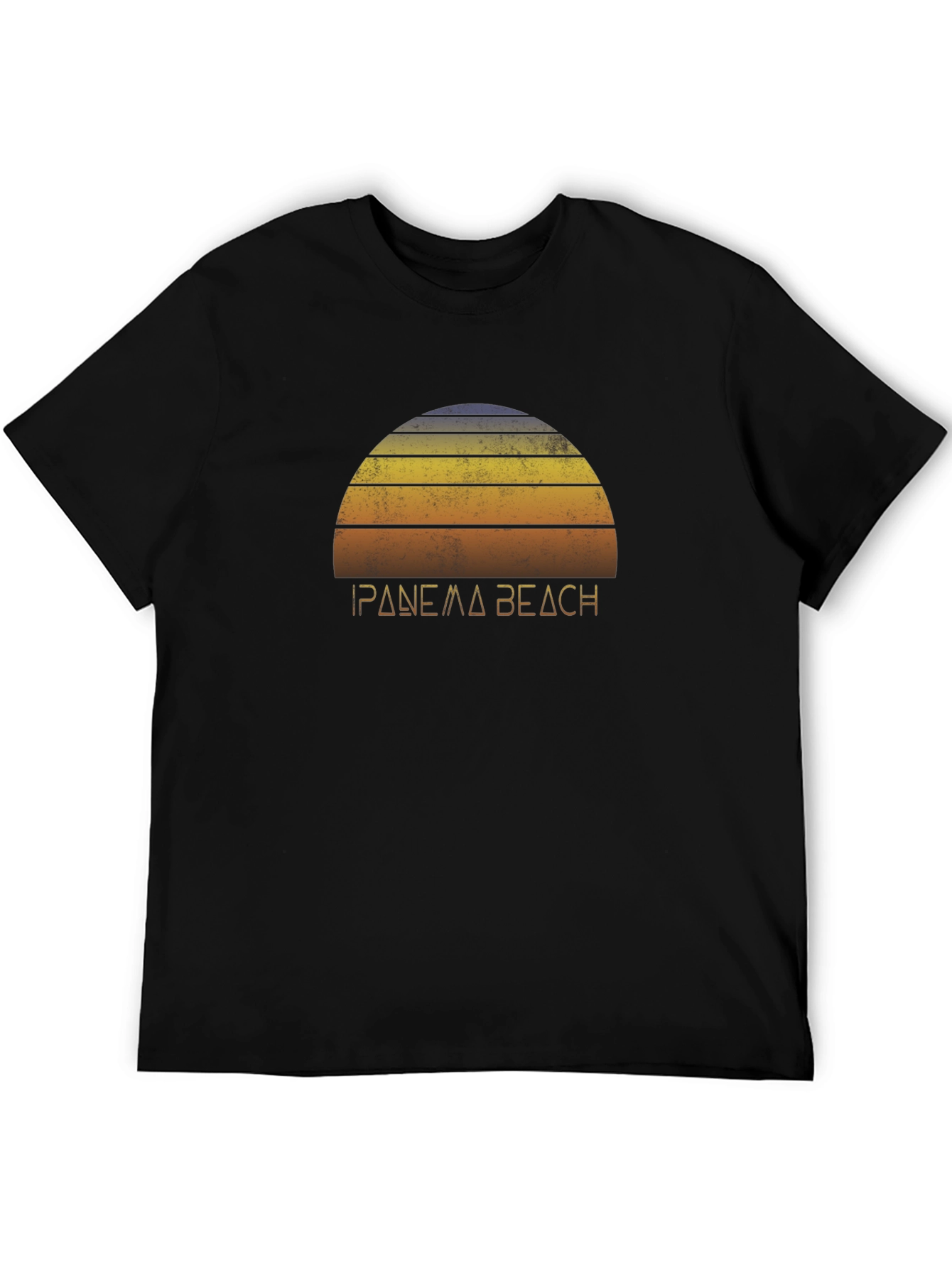 Ipanema Beach Retro Graphic Tee - Black
