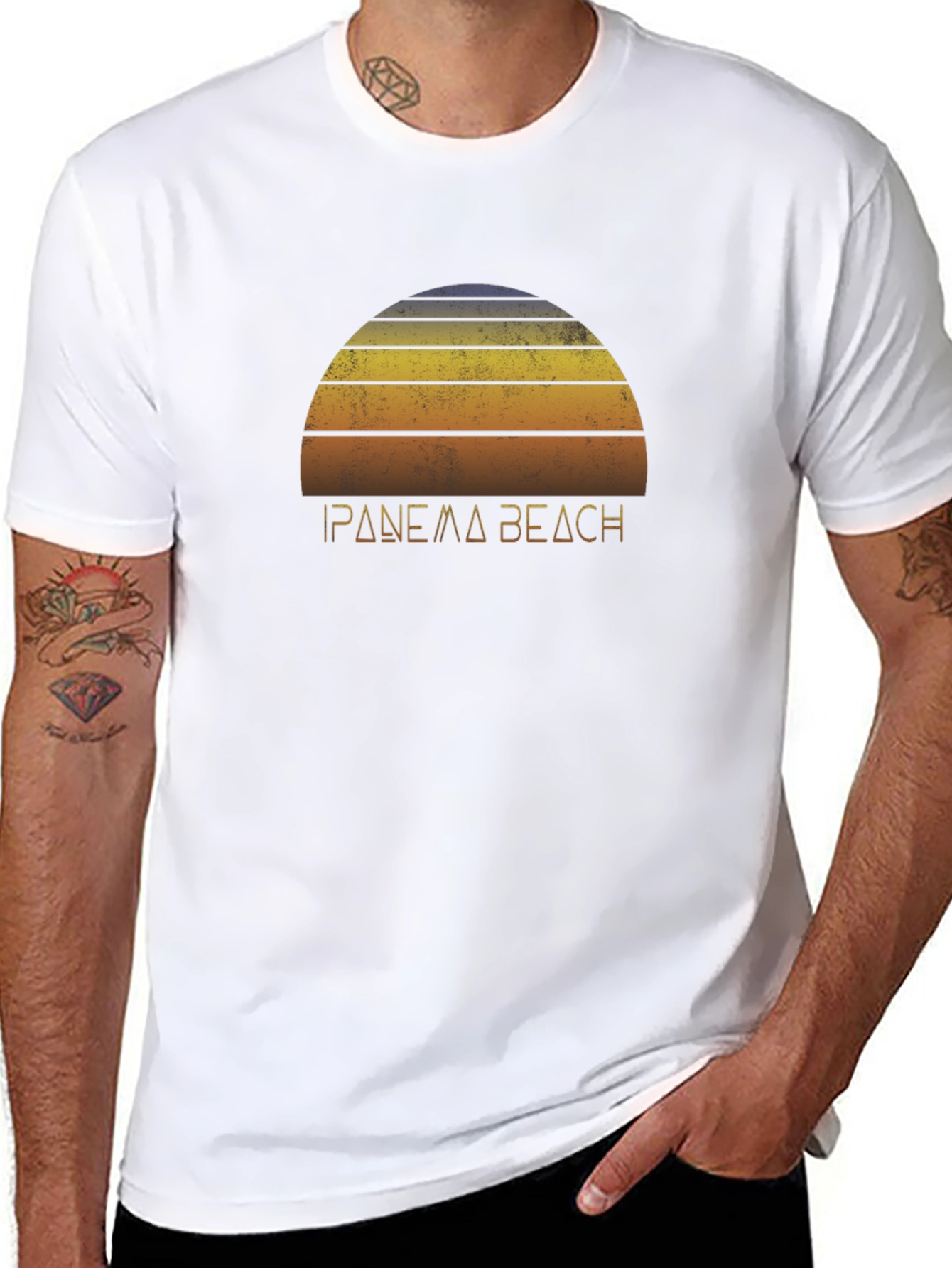 Ipanema Beach Retro Graphic Tee - Black