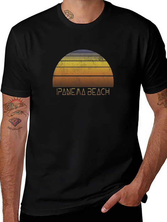 Ipanema Beach Retro Graphic Tee - Black