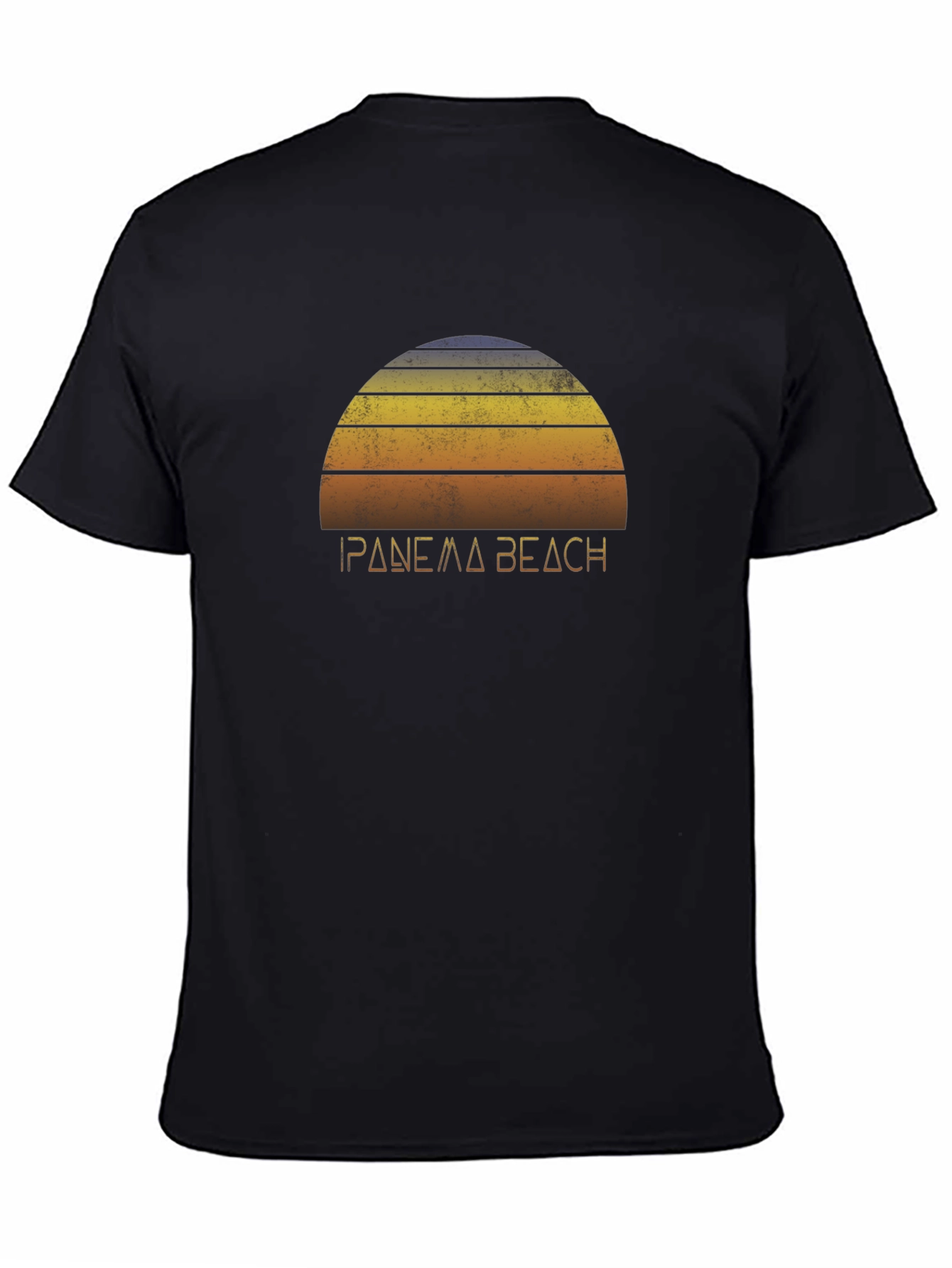 Ipanema Beach Retro Graphic Tee - Black