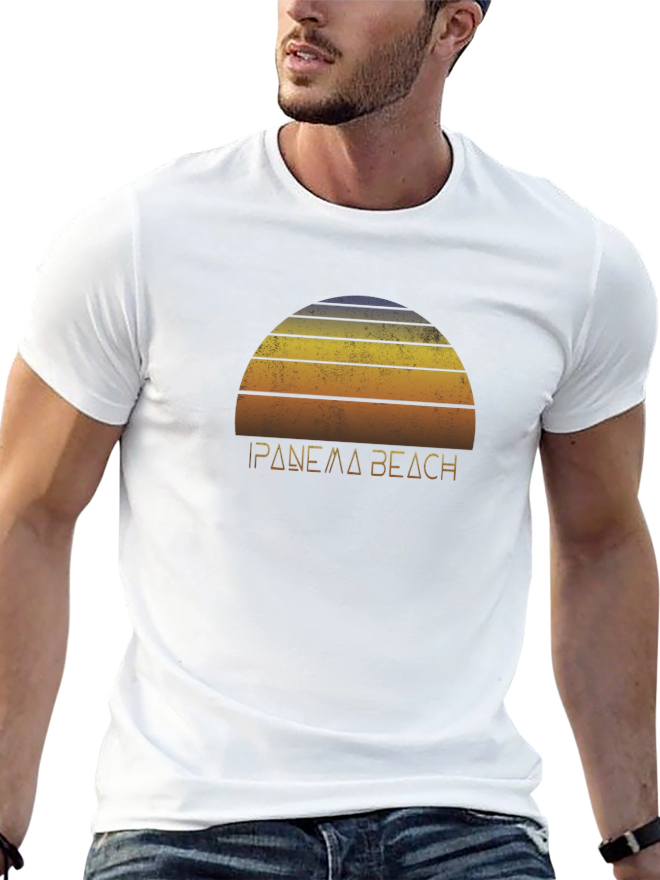Ipanema Beach Retro Graphic Tee - Black