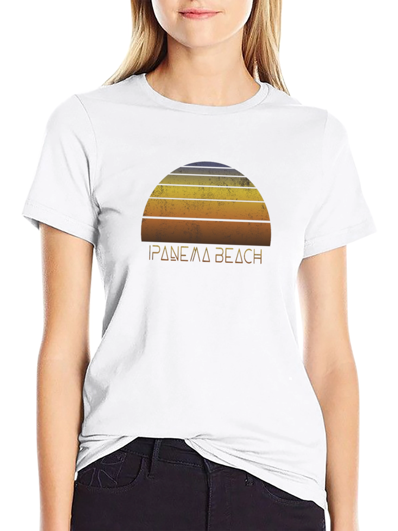 Ipanema Beach Retro Graphic Tee - Black