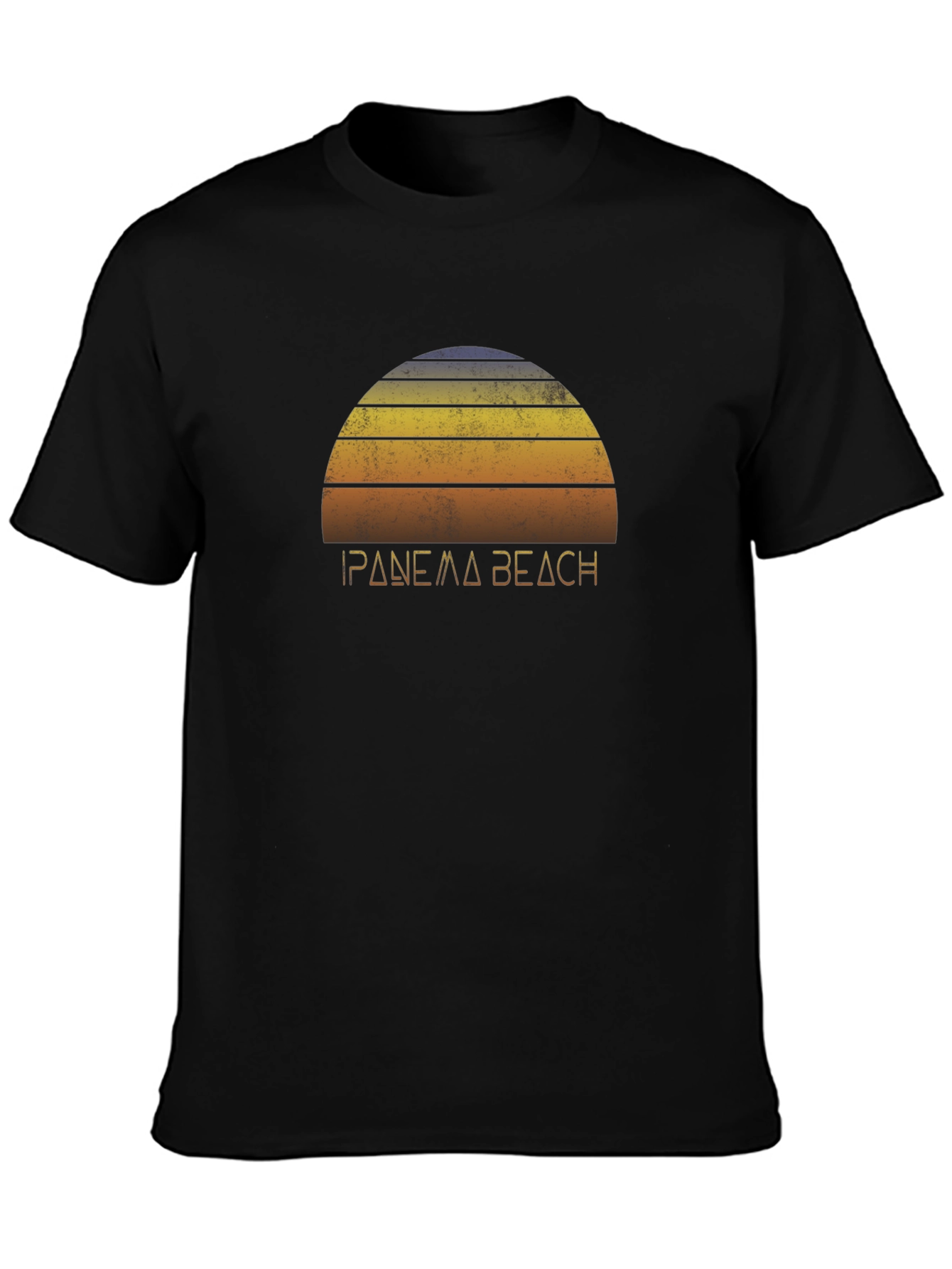 Ipanema Beach Retro Graphic Tee - Black