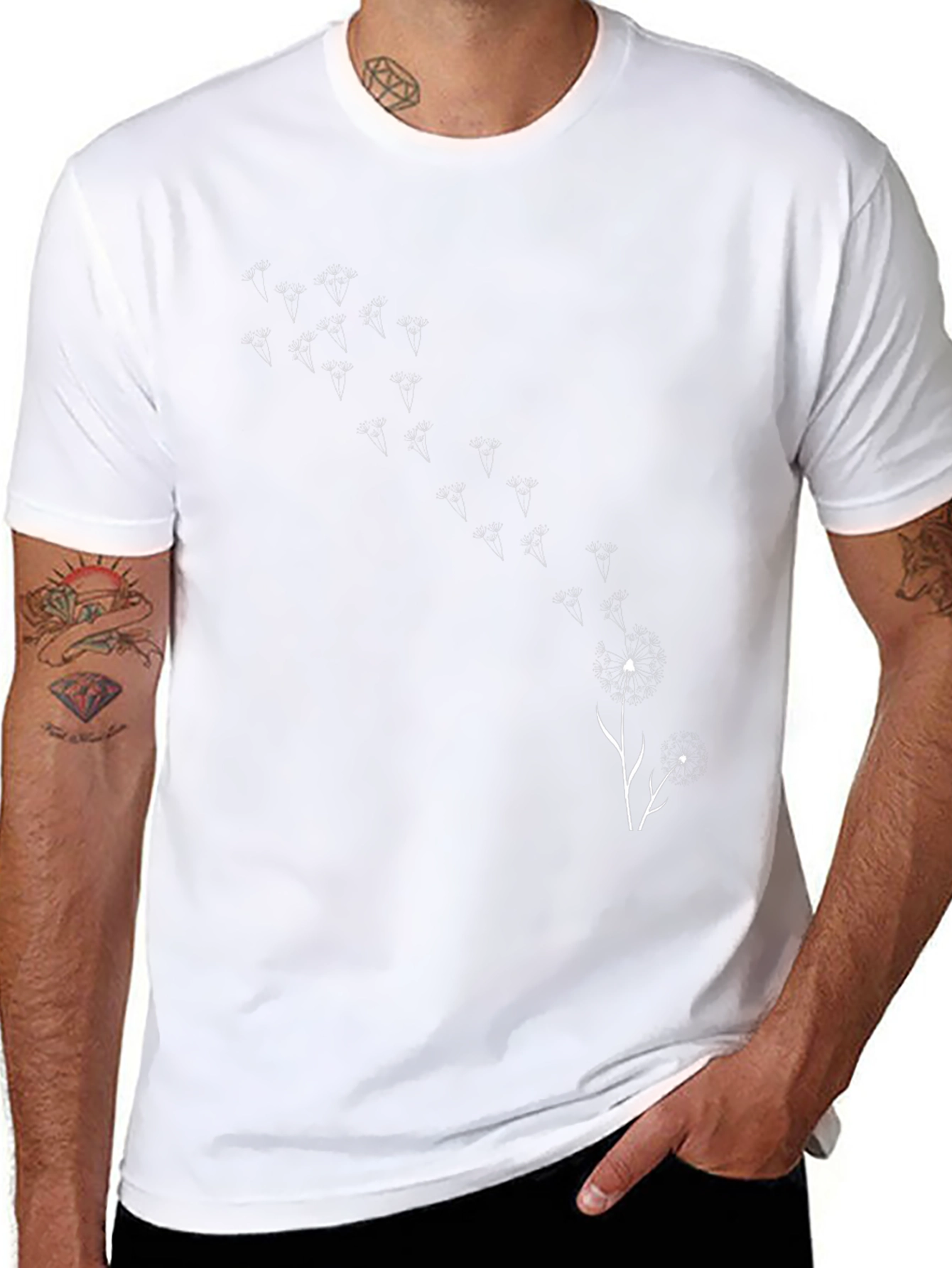 Black Dandelion Wishes T-Shirt - Trendy Graphic Tee