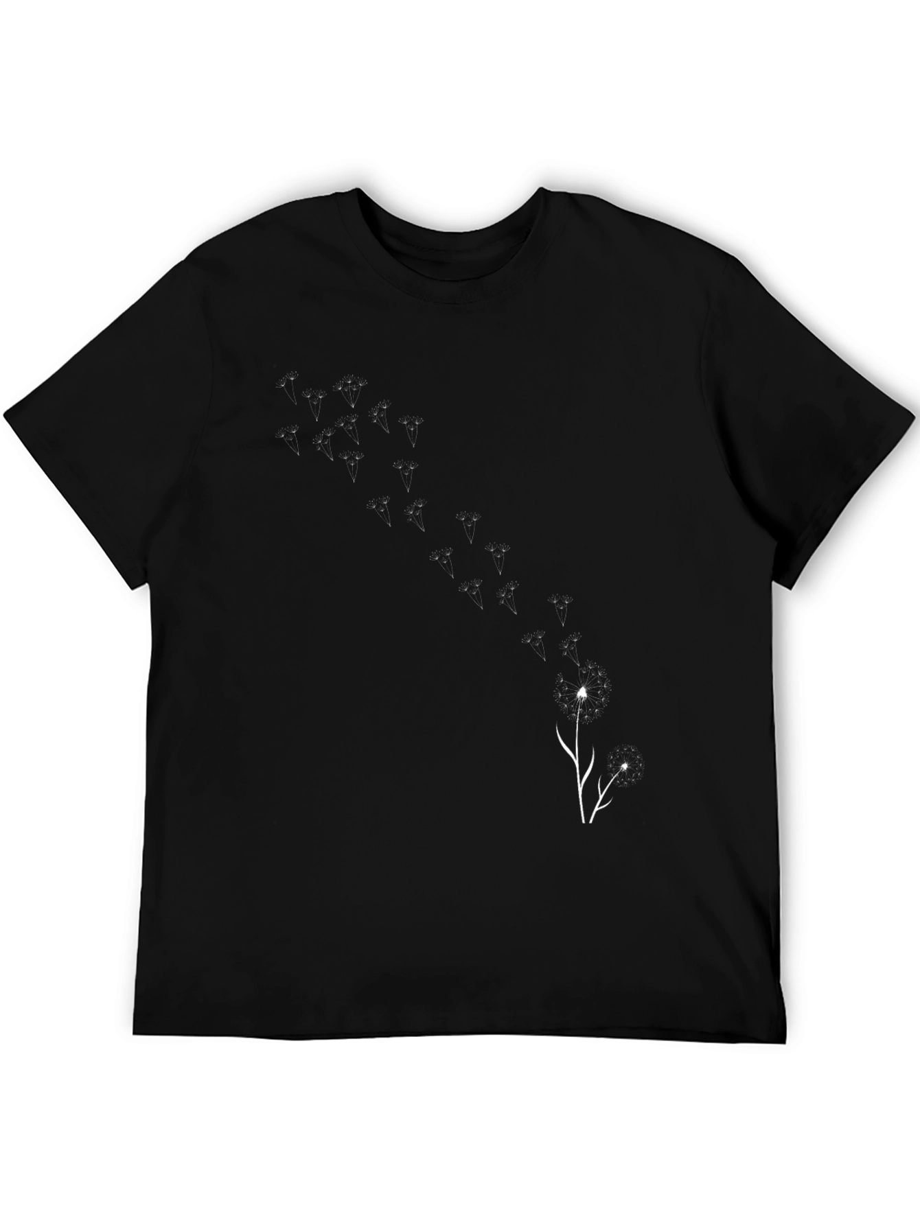Black Dandelion Wishes T-Shirt - Trendy Graphic Tee