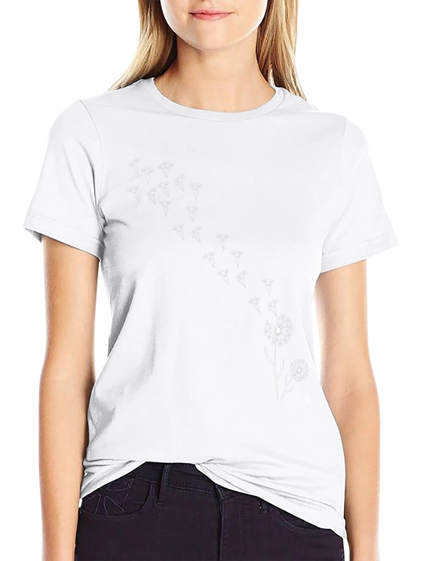 Black Dandelion Wishes T-Shirt - Trendy Graphic Tee