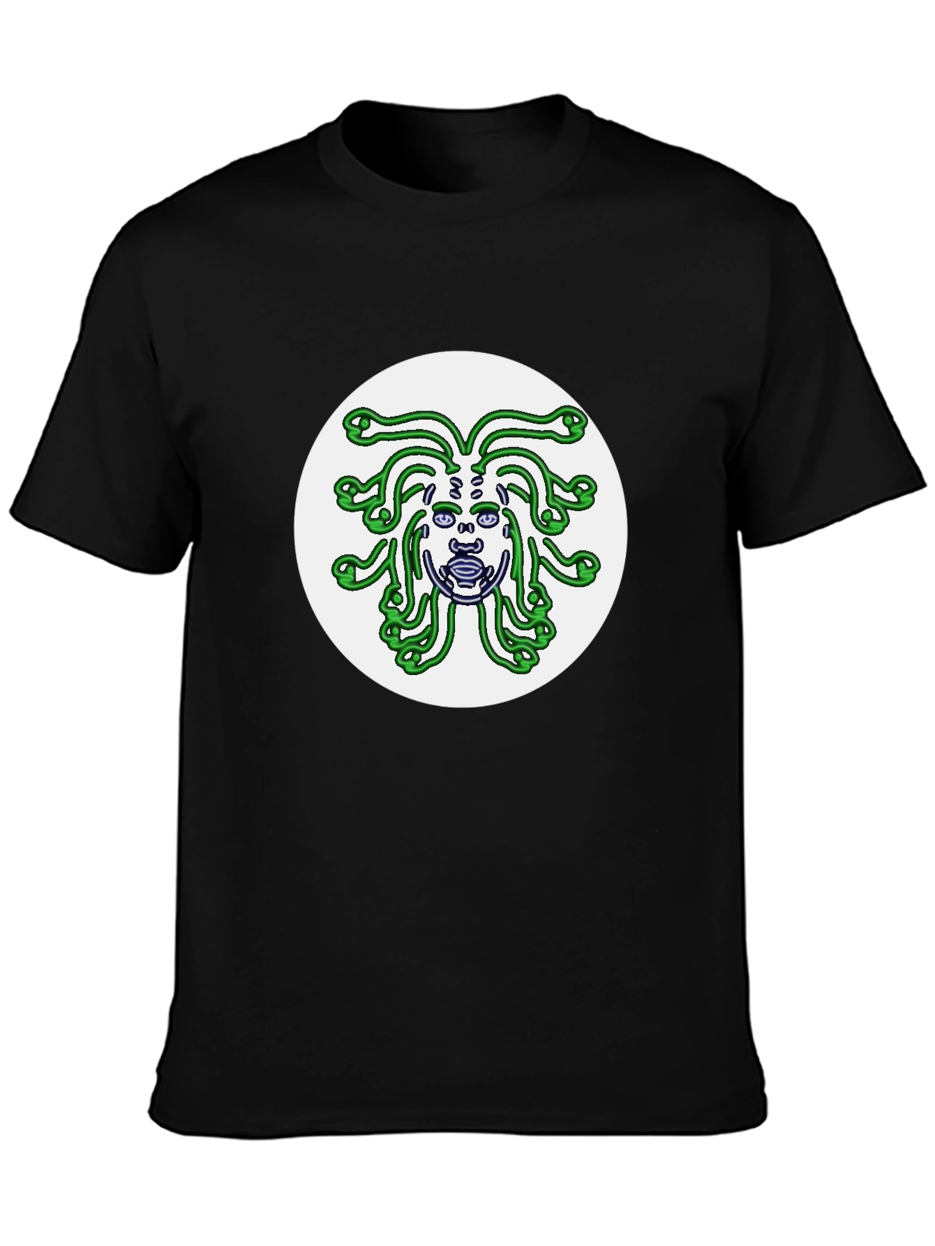 Medusa Graphic Tee - Black Cotton Shirt