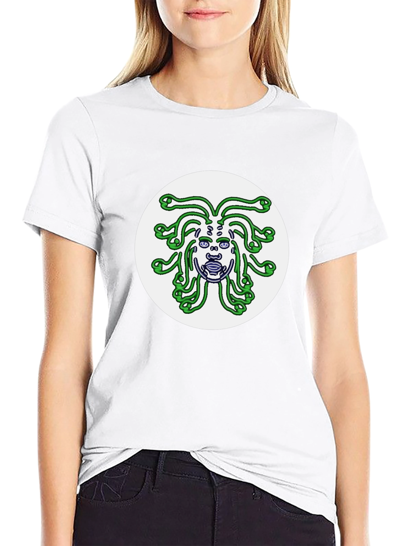 Medusa Graphic Tee - Black Cotton Shirt