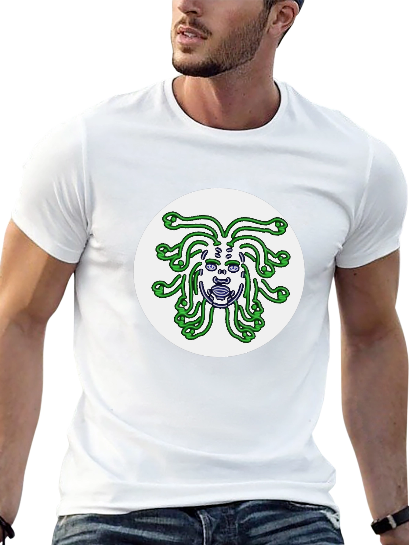 Medusa Graphic Tee - Black Cotton Shirt