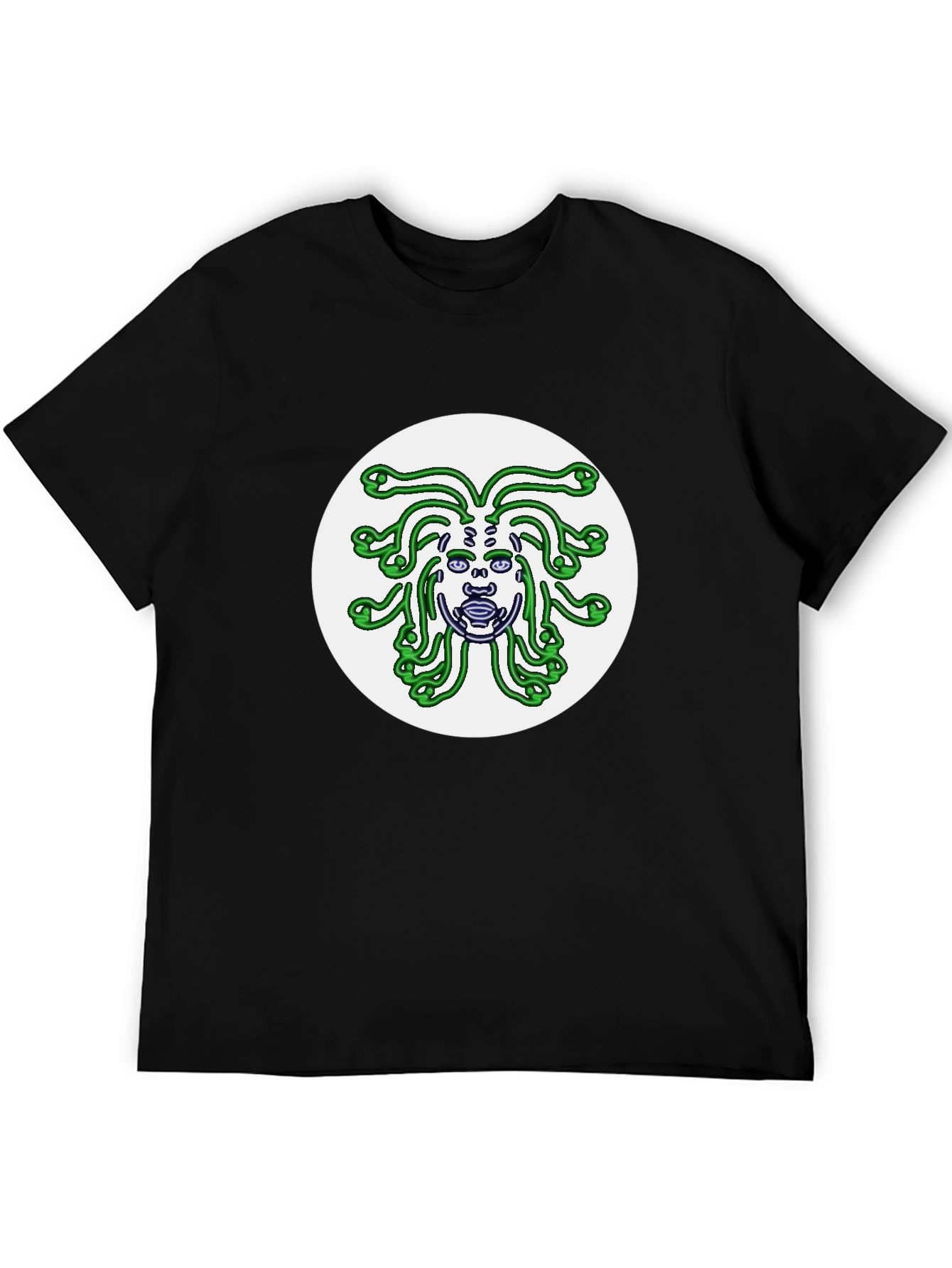 Medusa Graphic Tee - Black Cotton Shirt
