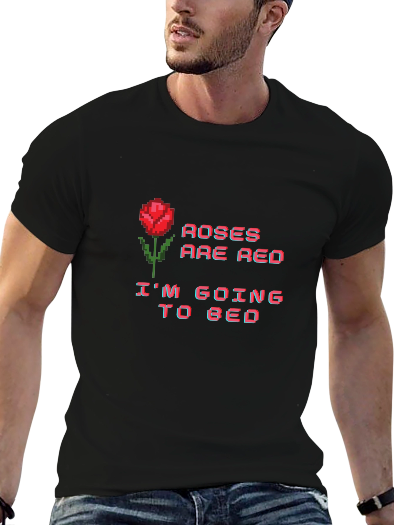 Roses are Red Bedtime T-Shirt - Pixel Art