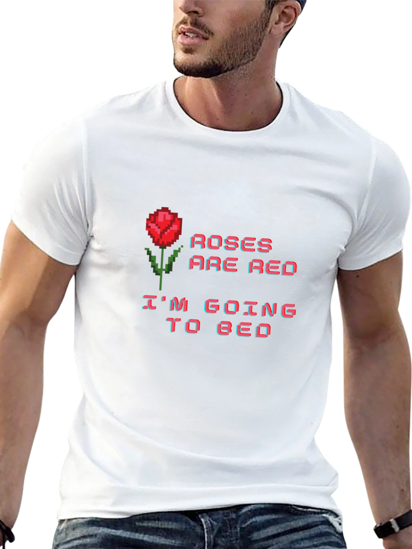 Roses are Red Bedtime T-Shirt - Pixel Art