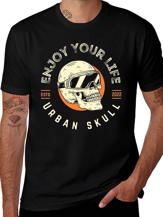 Urban Skull T-Shirt - Enjoy Your Life Graphic Tee